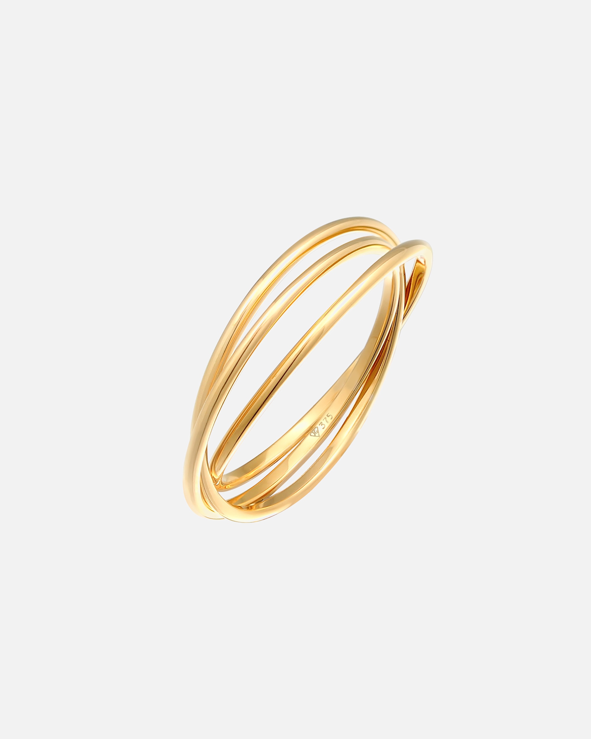 Ring für Weiblich Elli PREMIUM Wickelring Trio Basic 375 Gelbgold 56