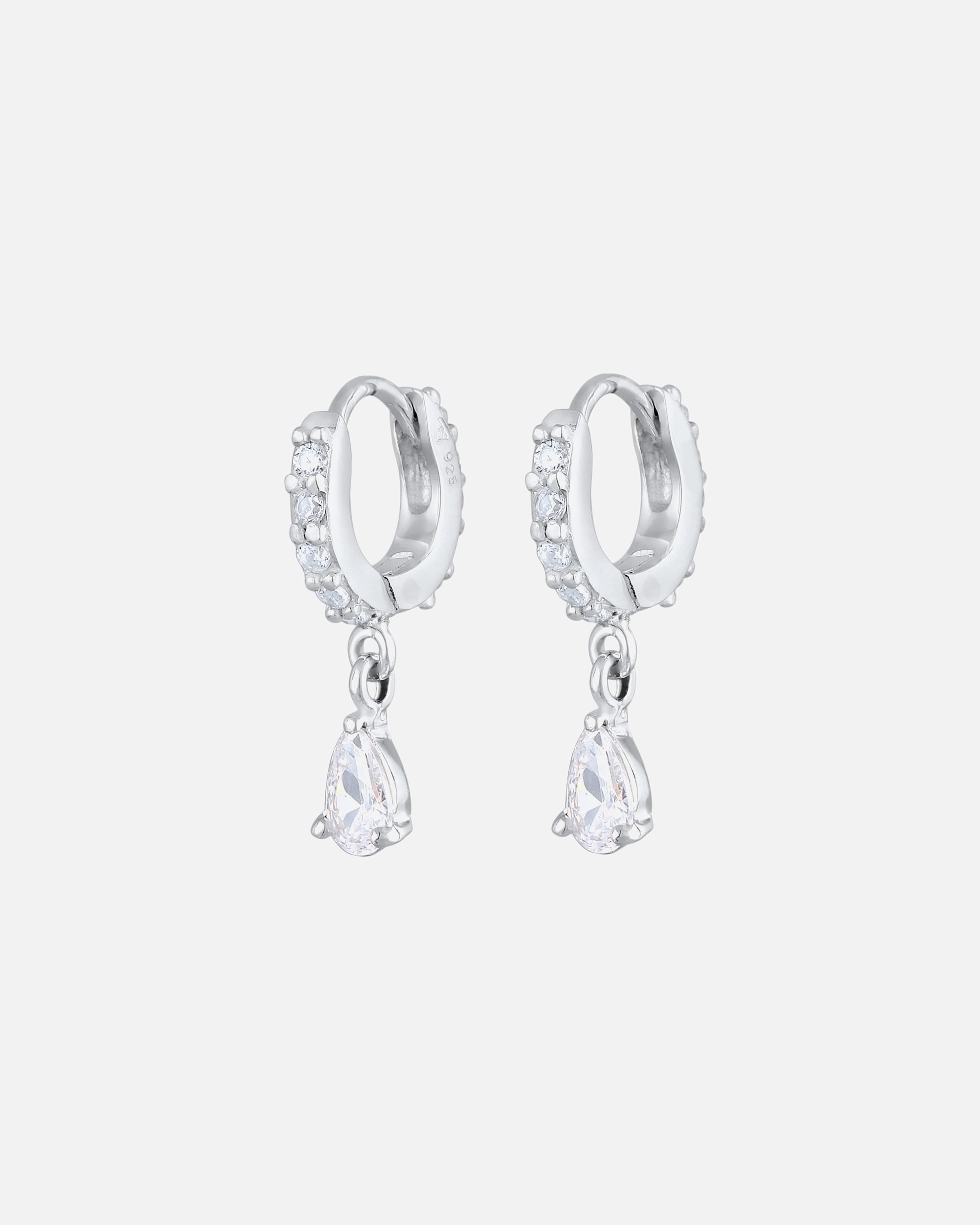 Ohrringe für Weiblich Elli Creolen Zirkonia Tropfen Elegant 925 Silber OneSize