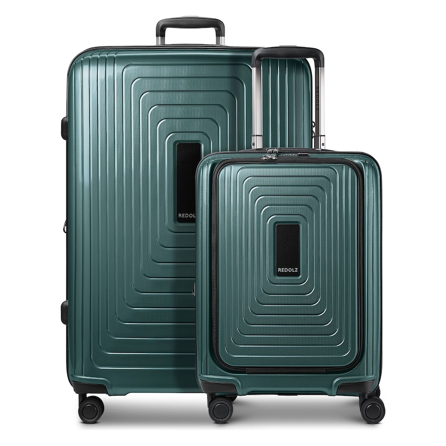 Redolz Essentials 14 4-Rollen Kofferset 2 tlg. Laptopfach mit Dehnfalte pearl-green metallic Grün Herren