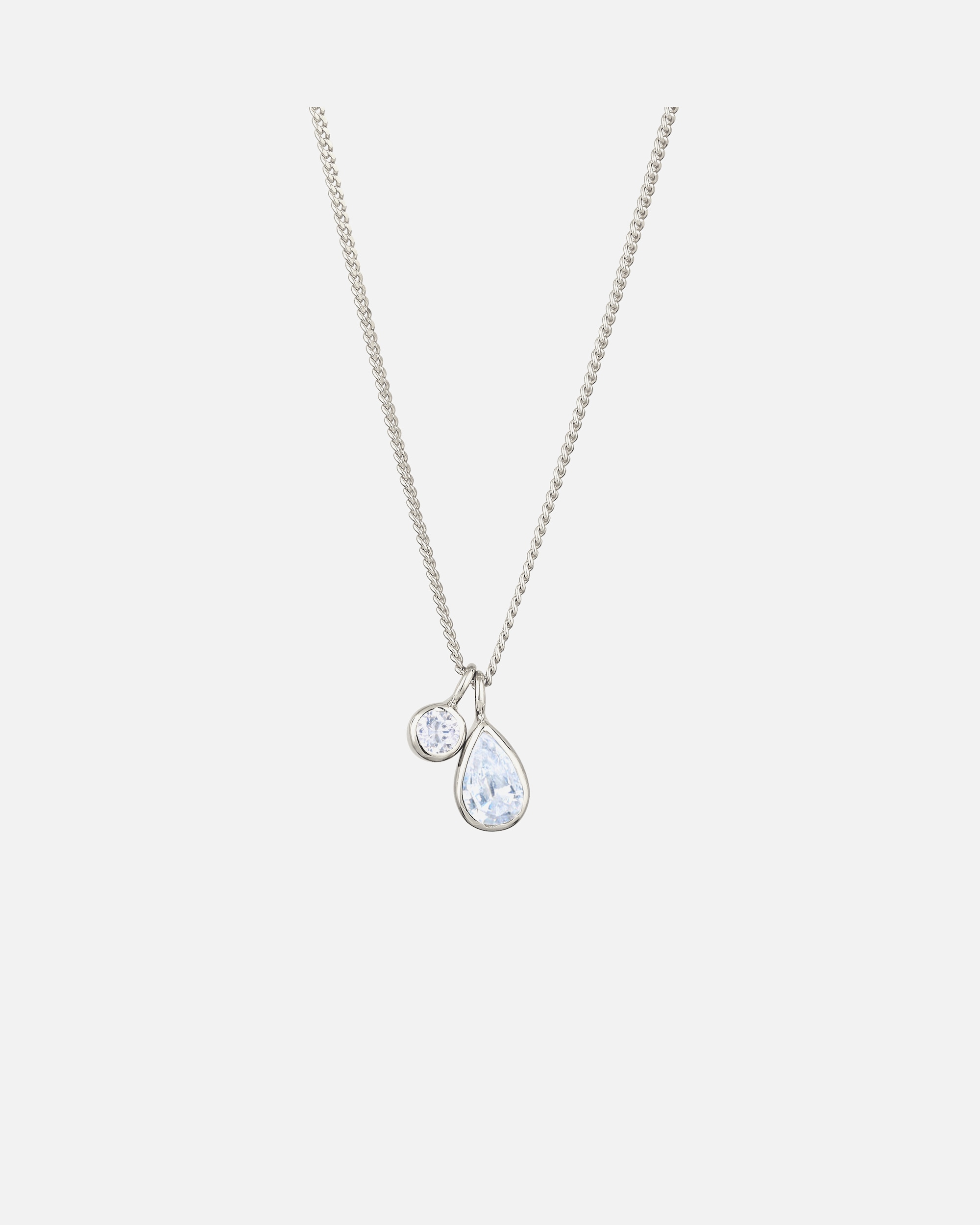 Halskette für Weiblich Elli Anhänger Tropfen Zirkonia Weiß 925 Sterling Silber silberfarben