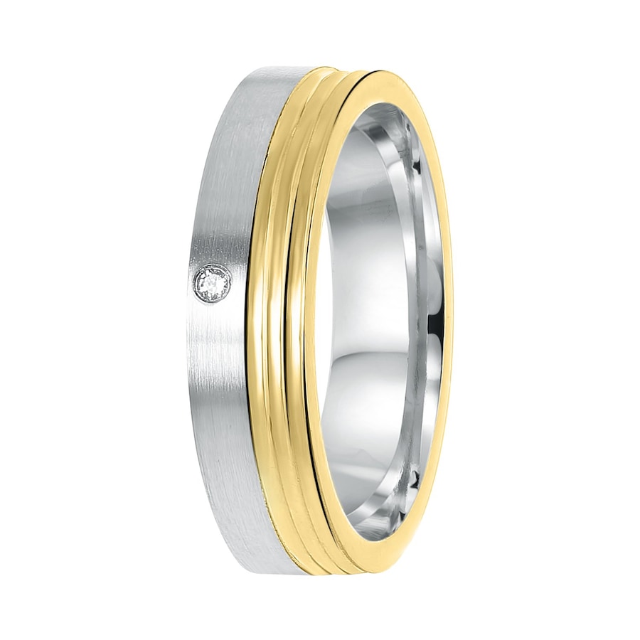 Lucardi Ringe 'Bilbao' 925 Silber - silbern-goldfarbig 55mm Herren