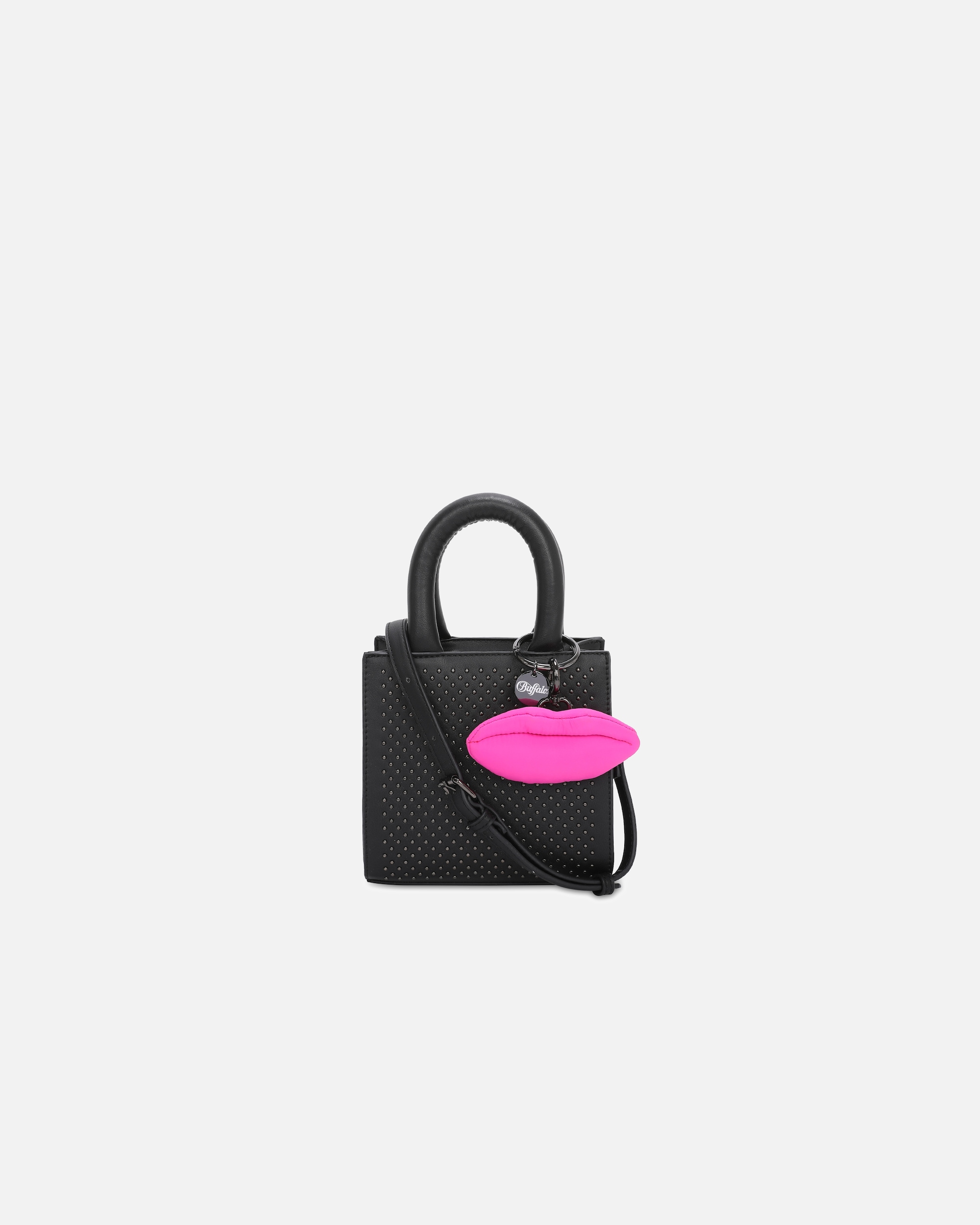 Handtasche für Weiblich Buffalo Henkeltasche Boxy16 mit abnehmbarem Schultergurt schwarz