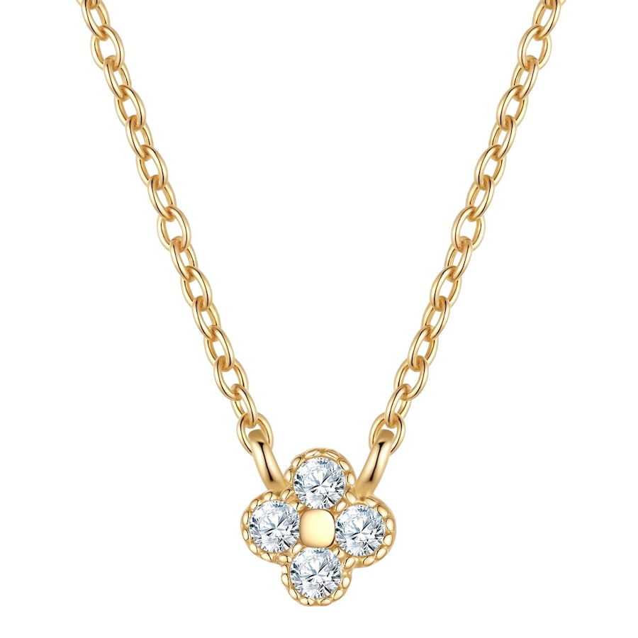 Glanzstücke München Halskette aus Sterling Silber in gelbgold mit Zirkonia 40,0 cm Basiskette + 5,0 Verlängerung Damen