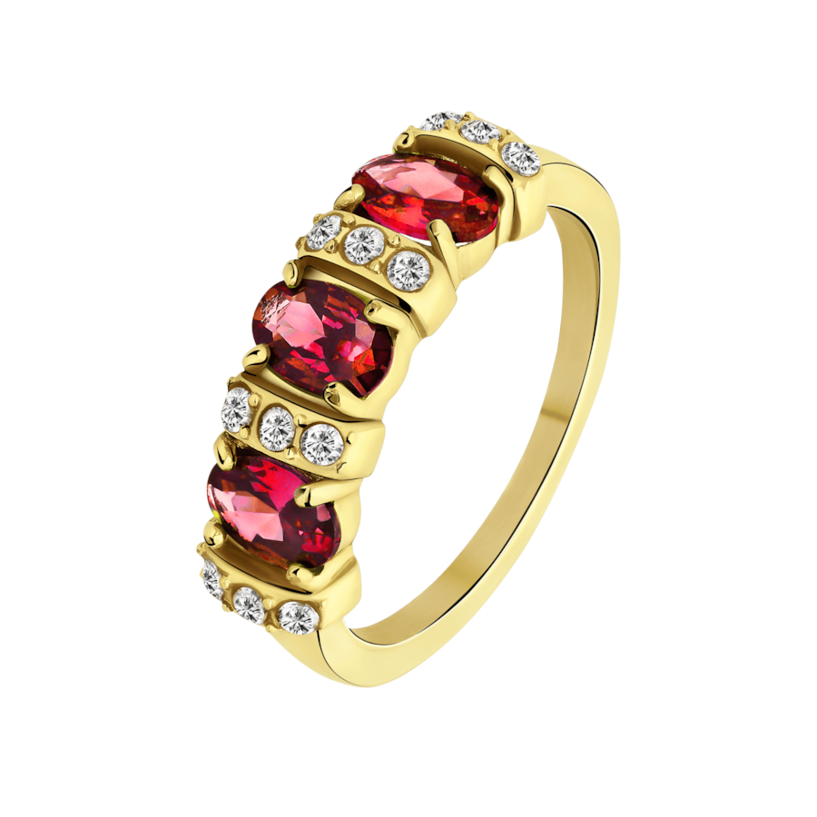 Lucardi Ringe Stahl Rot - 57mm Damen