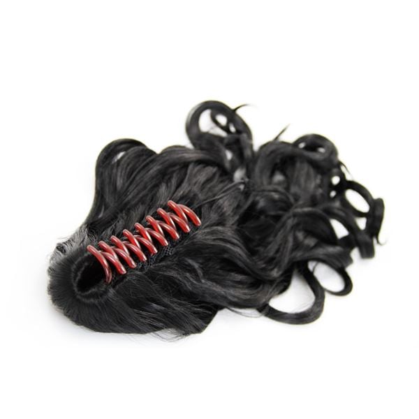 Fashiongirl Pferdeschwanz Haar Extensions m/ Spange #1 Schwartz - Gelockt Schwarz