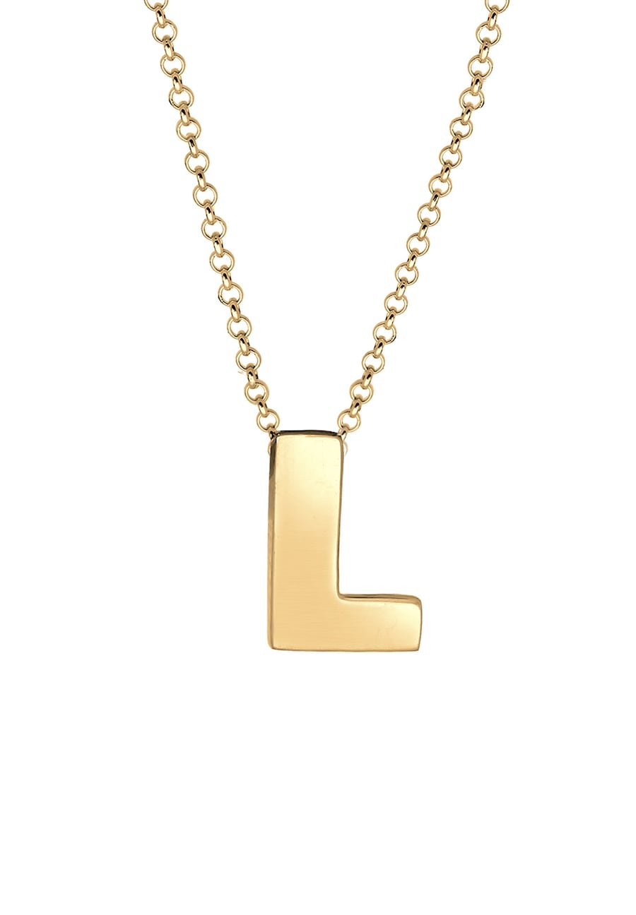 Elli Buchstabe L Initialen Trend Minimal 925 Silber goldfarben Damen