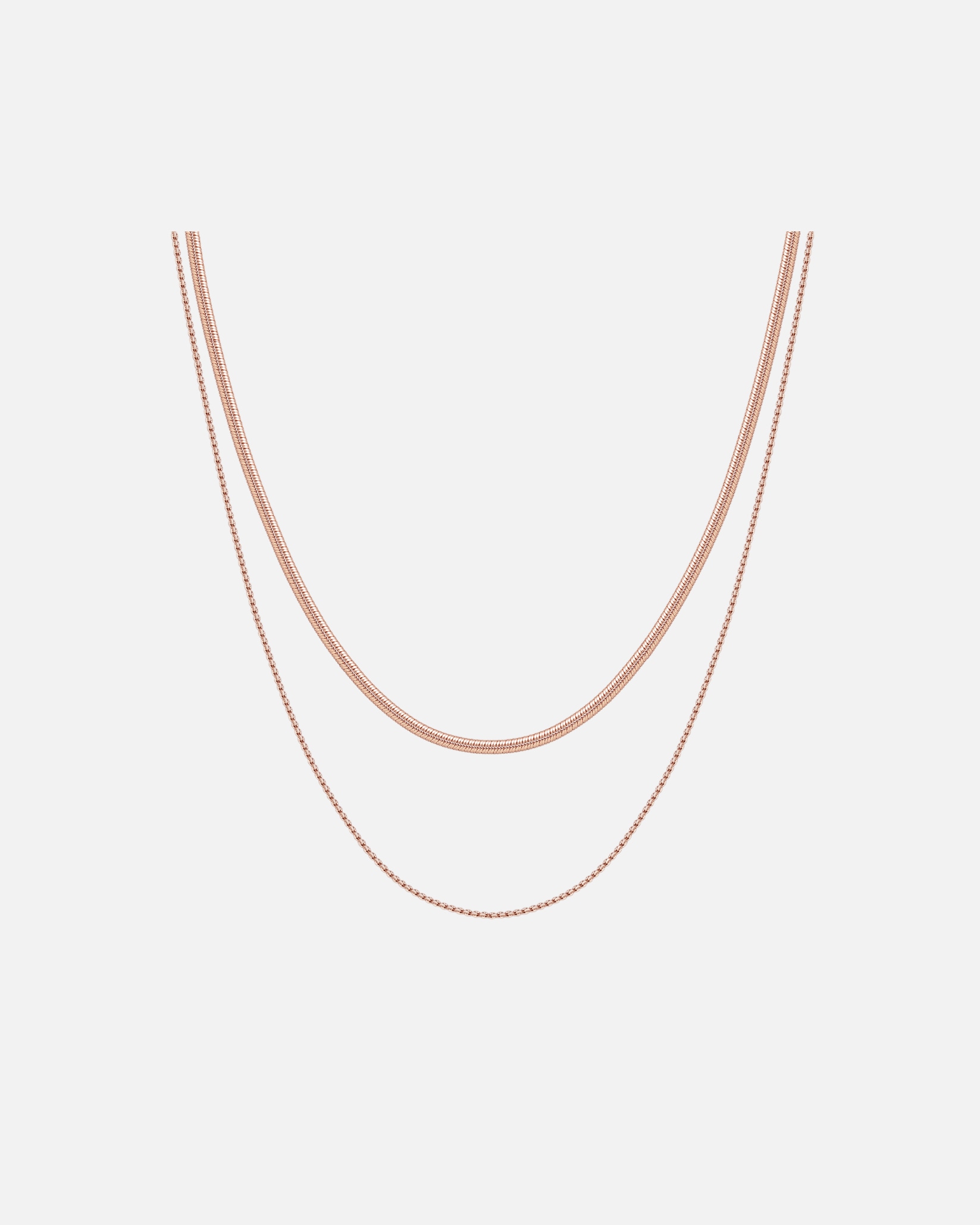 Halskette für Weiblich Hey Happiness Default Brand Line Doppelreihige Schlangen Kette Edelstahl Rosegold