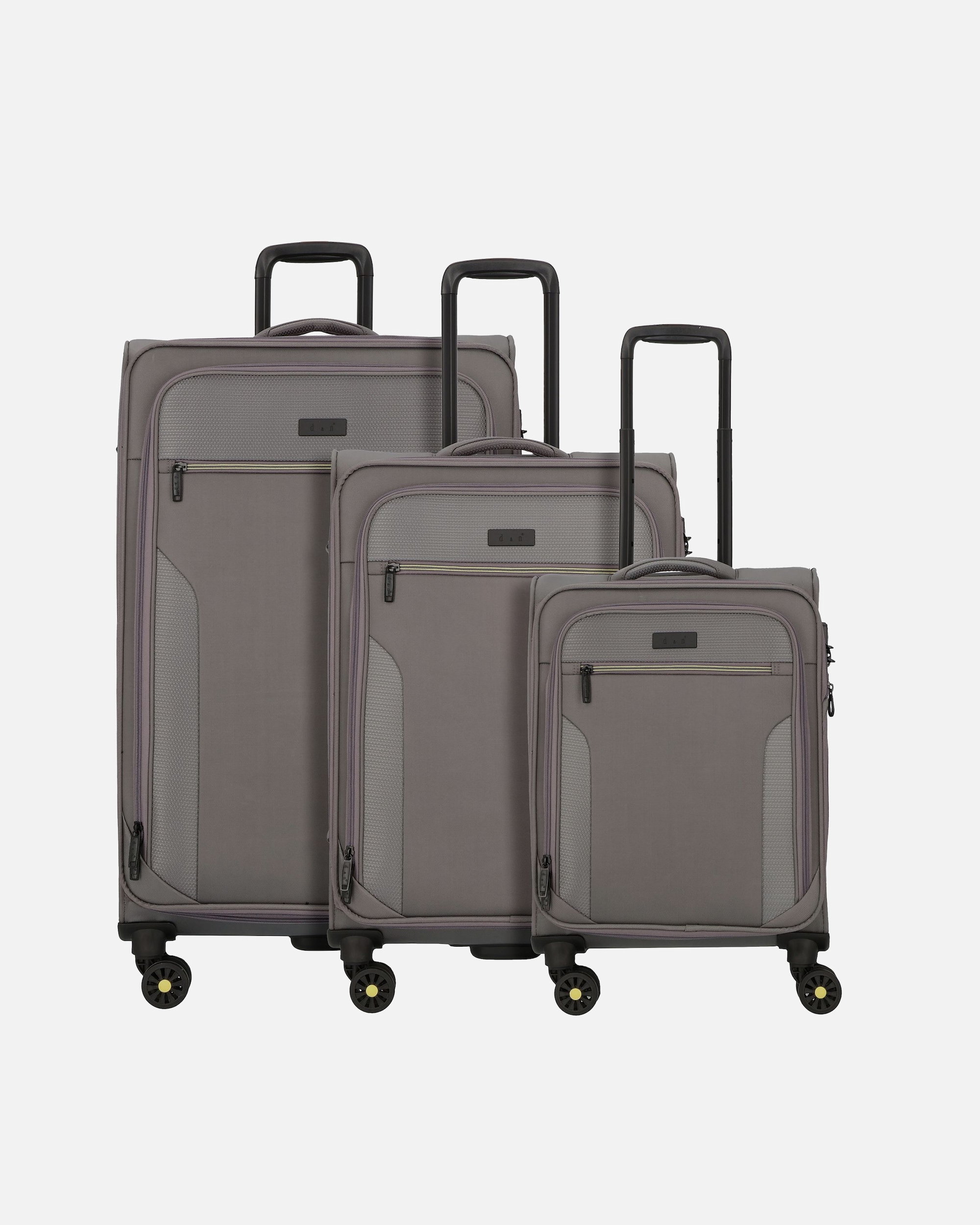 Koffer für Männlich d & n Travel Line 9704 4 Rollen Kofferset 3-teilig mit Dehnfalte grey