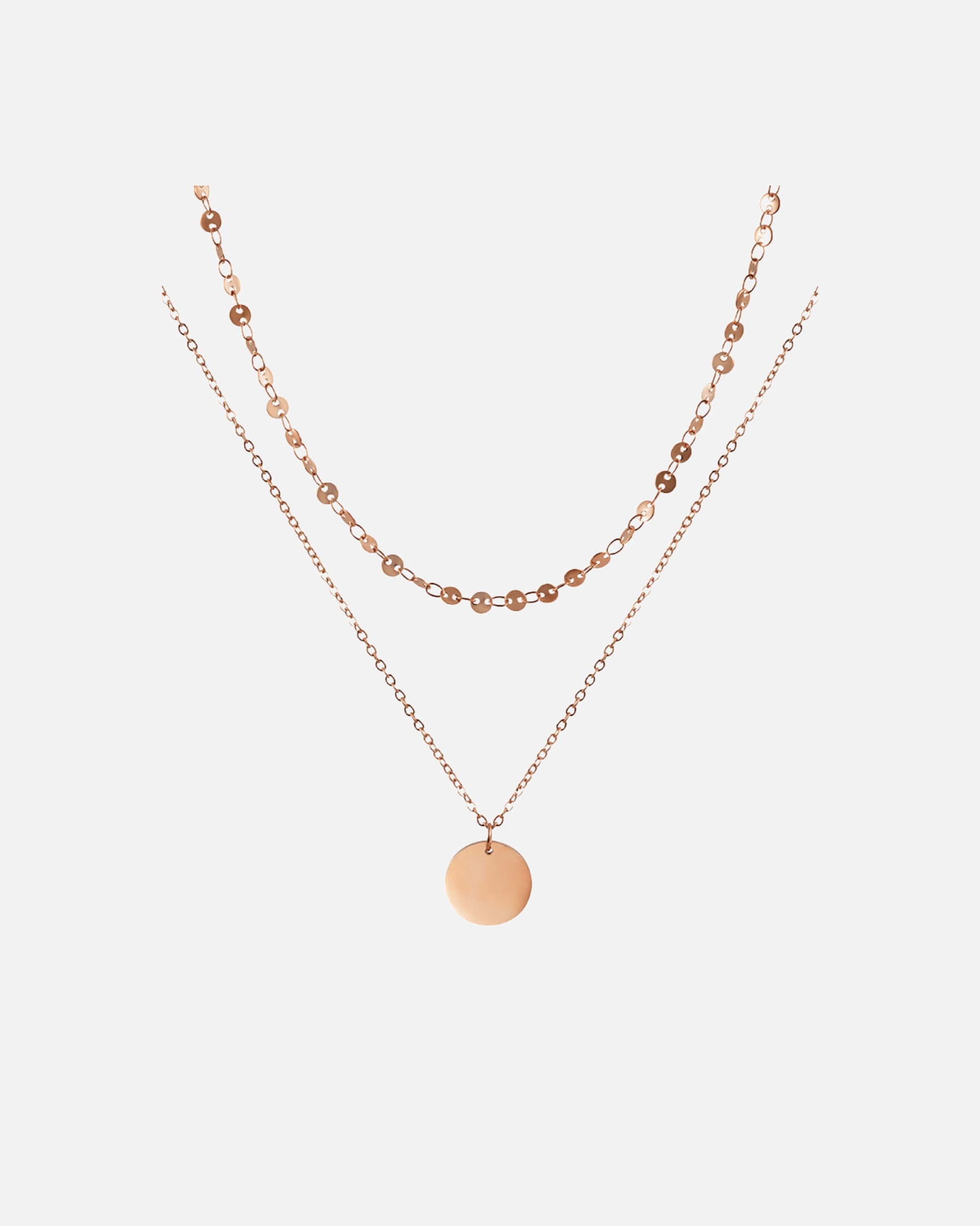 Halskette für Weiblich GOOD.designs Kette mit Anhänger mehrreihig mit Coin-Anhänger Rose