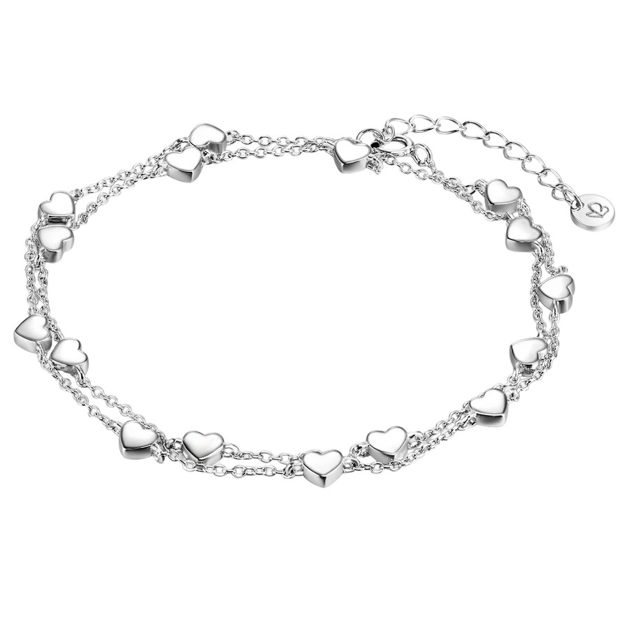 Glanzstücke München Armband Herz aus Sterling Silber in silber 36,0 cm Basislänge + 3,0 Verlängerung Damen