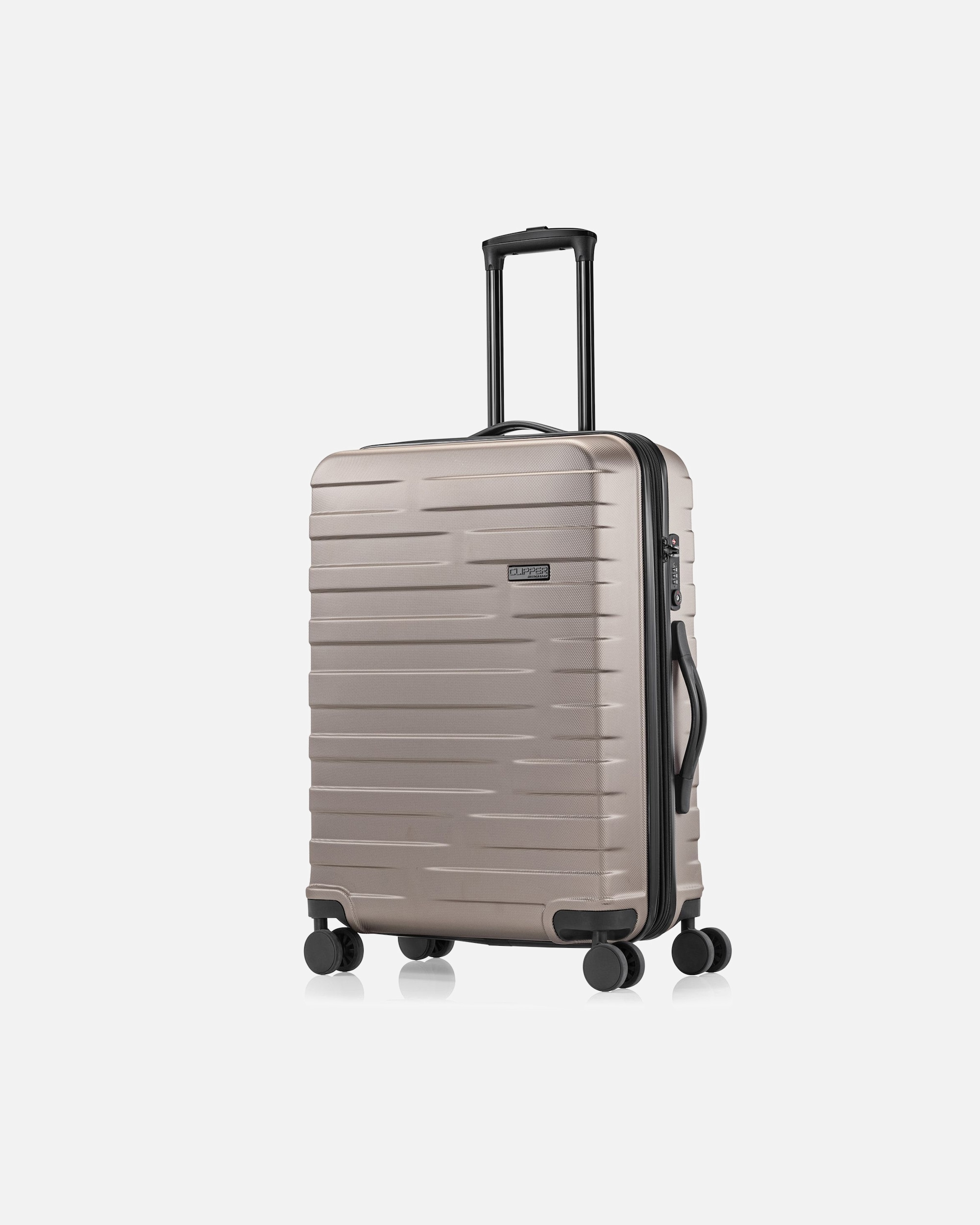 Koffer für Männlich Pack Easy Clipper by Pack Easy Kosmo 4 Rollen Trolley 67 cm mit Dehnfalte prosecco
