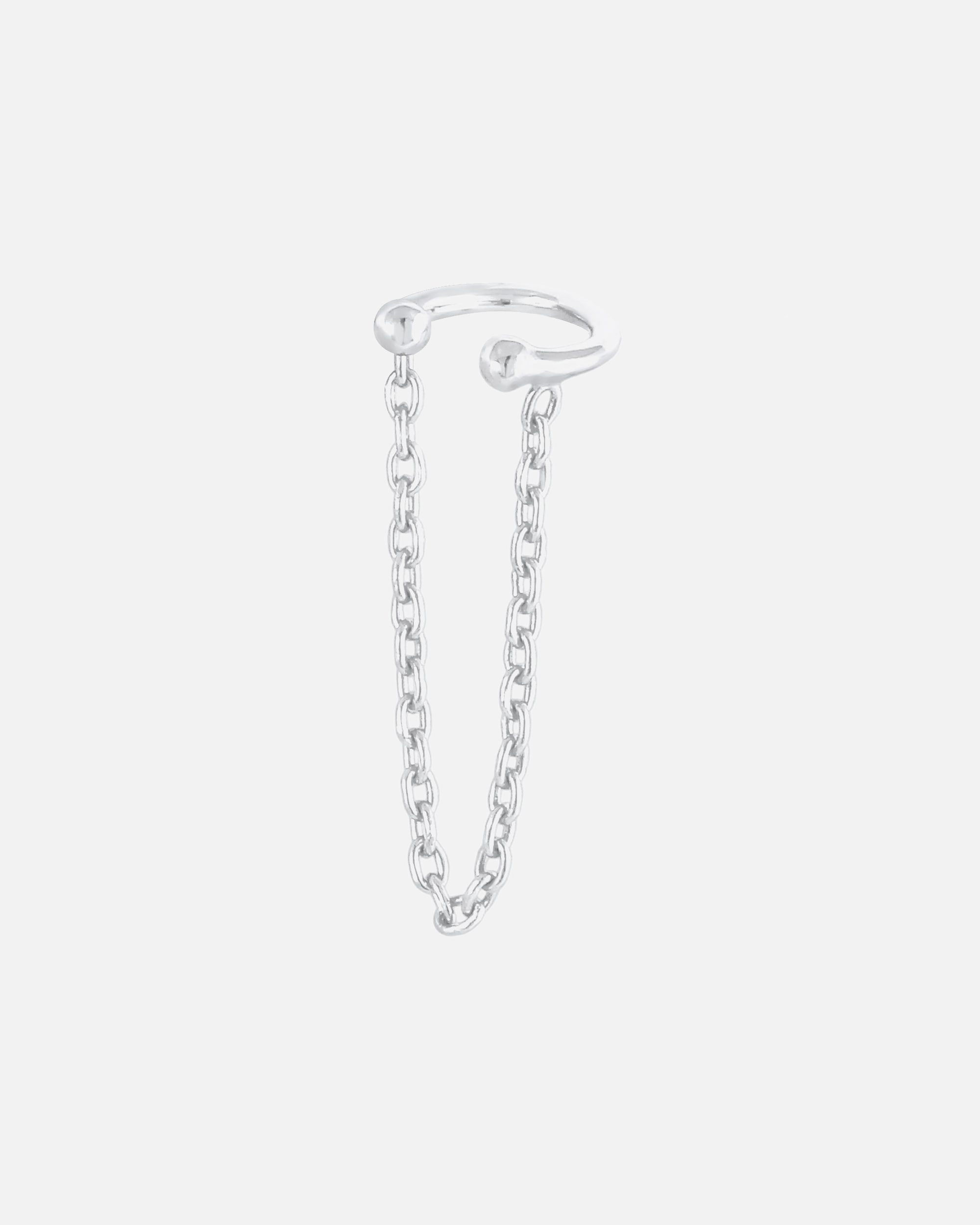 Ohrringe für Weiblich Elli Earcuff Ohrklemme mit Kettchen 925 Silber silberfarben