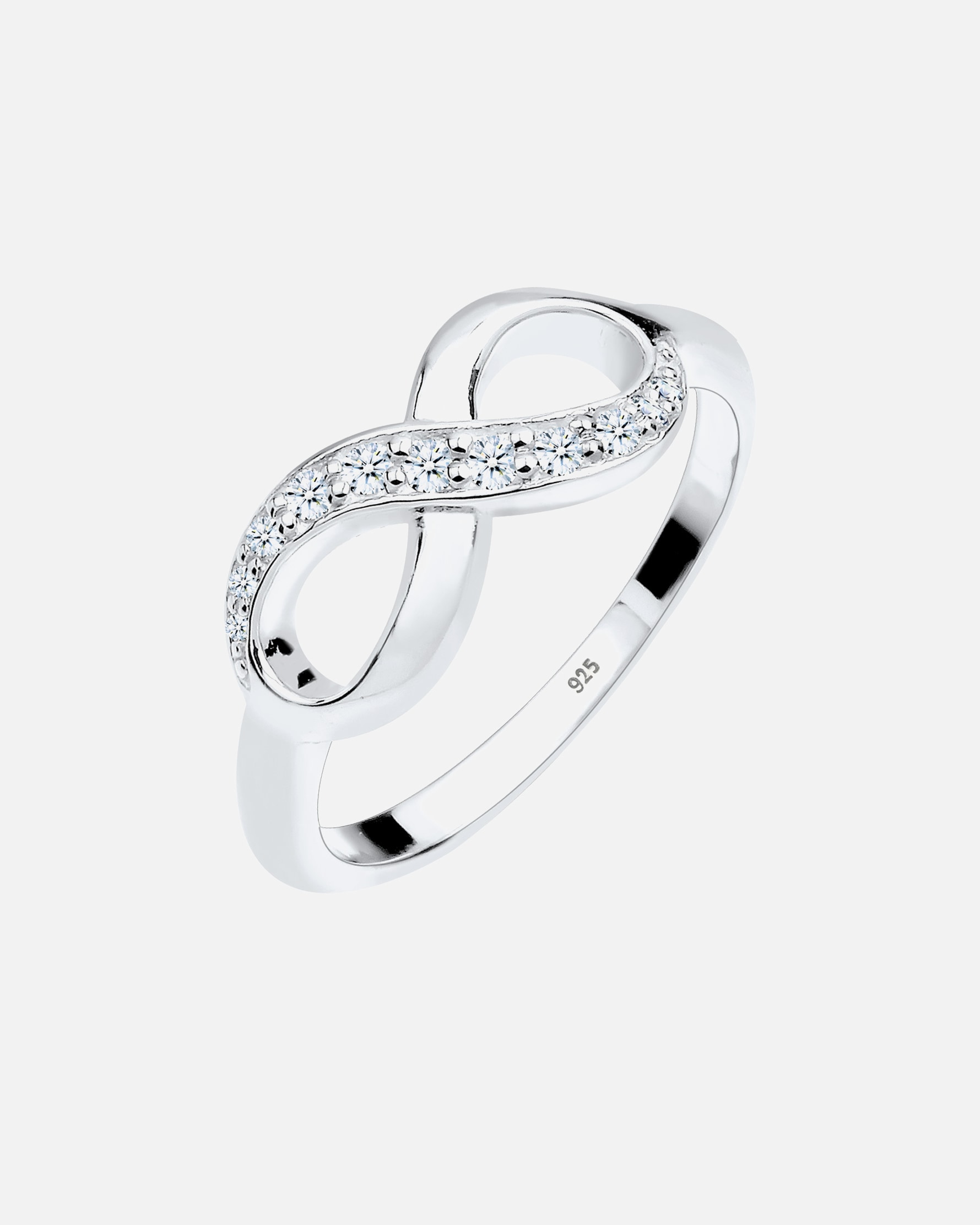 Ring für Weiblich Elli DIAMONDS Infinity Diamant 0.125 ct. Geschenkidee 925 Silber 56
