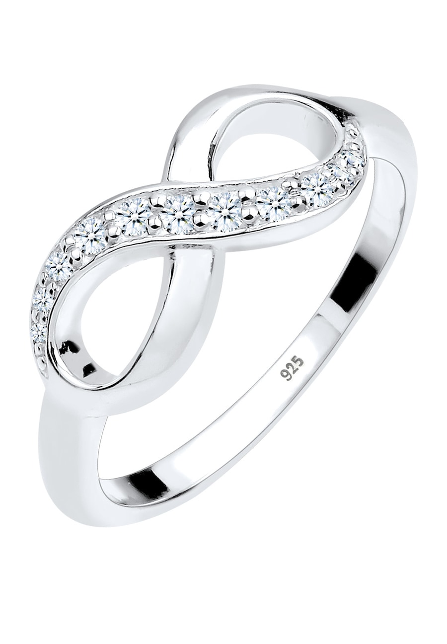 Elli DIAMONDS Infinity Diamant 0.125 ct. Geschenkidee 925 Silber 56 Damen
