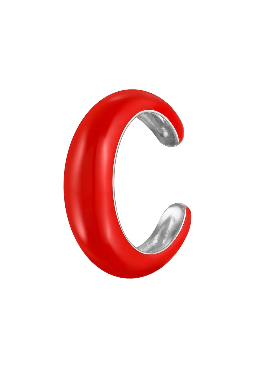 Elli Earcuff Single Emaille Rot 925 Sterling Silber OneSize Damen