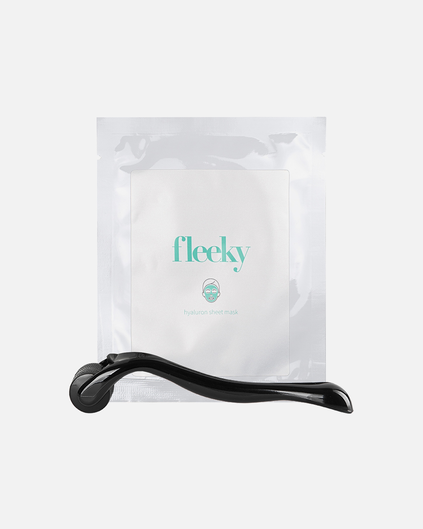 Tuchmaske für Unisex Fleeky Hyaluron Sheet Mask mit 540 Needle Dermaroller 1 Stück + Roller