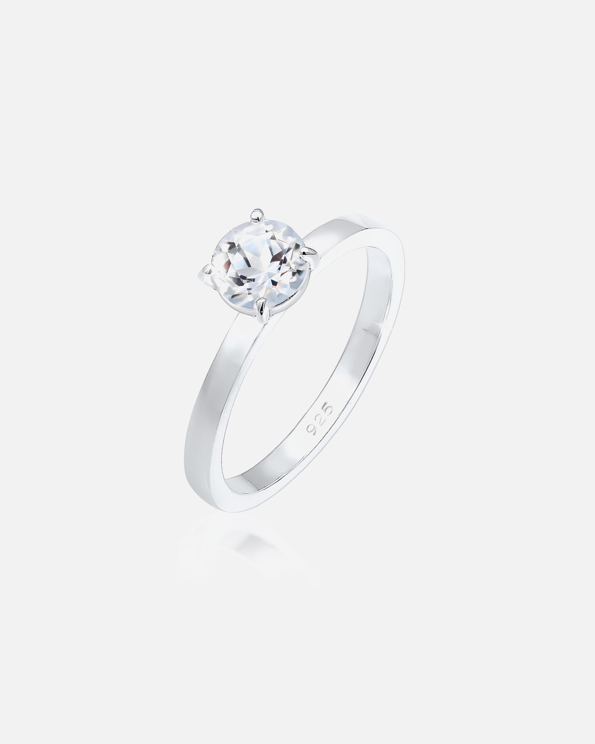 Ring für Weiblich Elli PREMIUM Verlobung Solitär Topas Edelstein 925er Silber 56