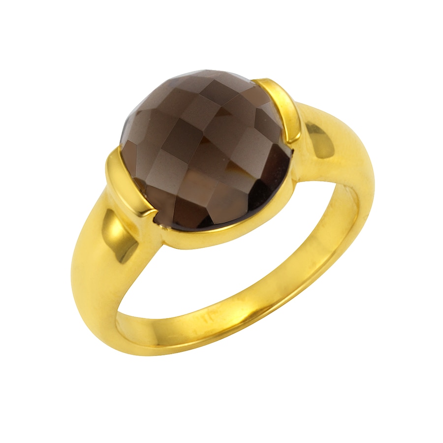 Jamelli Ring 925/- Sterling Silber Rauchquarz braun 054 (17,2) Damen