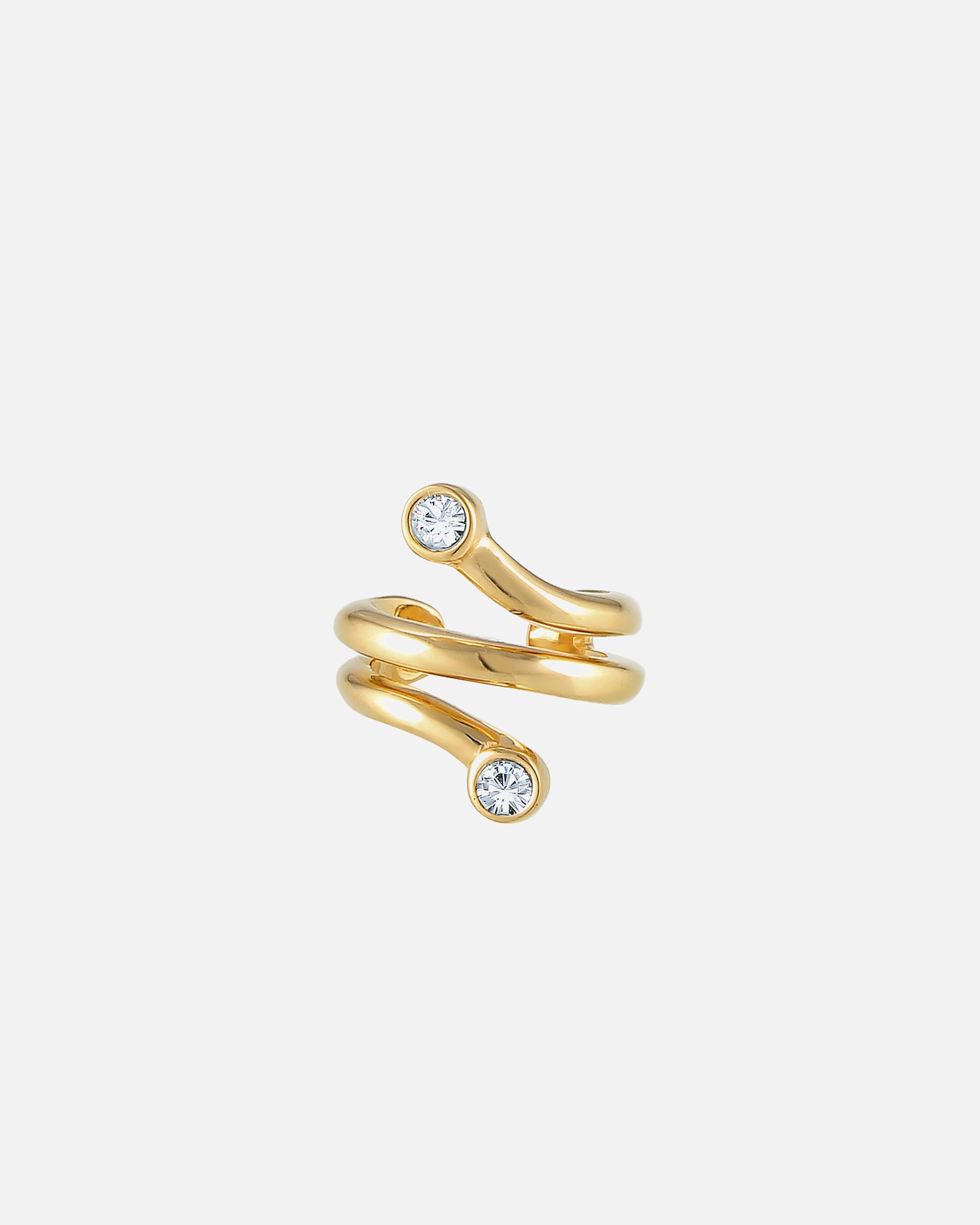 Ohrringe für Weiblich Elli Single Earcuff Ohrklemme 925 Silber, mit Kristallen von Swarovski® goldfarben