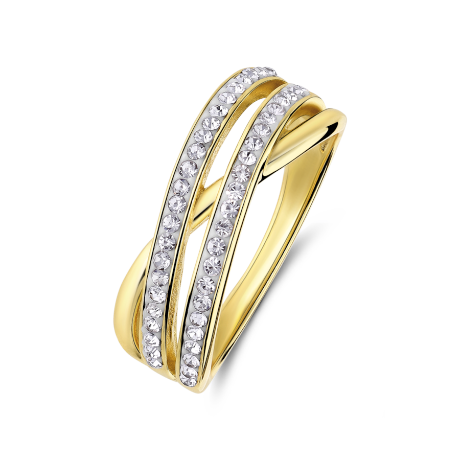 Lucardi Ring 925 Silber Gold - 57mm Damen