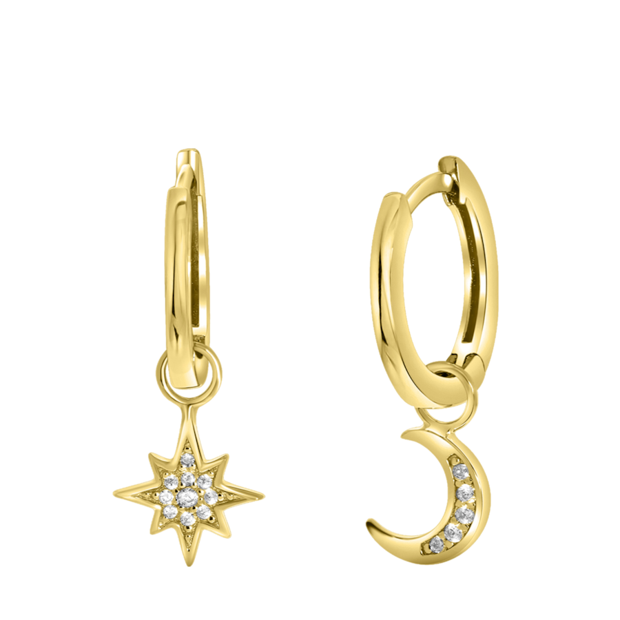 Lucardi Ohrringe 925 Silber Gold Damen