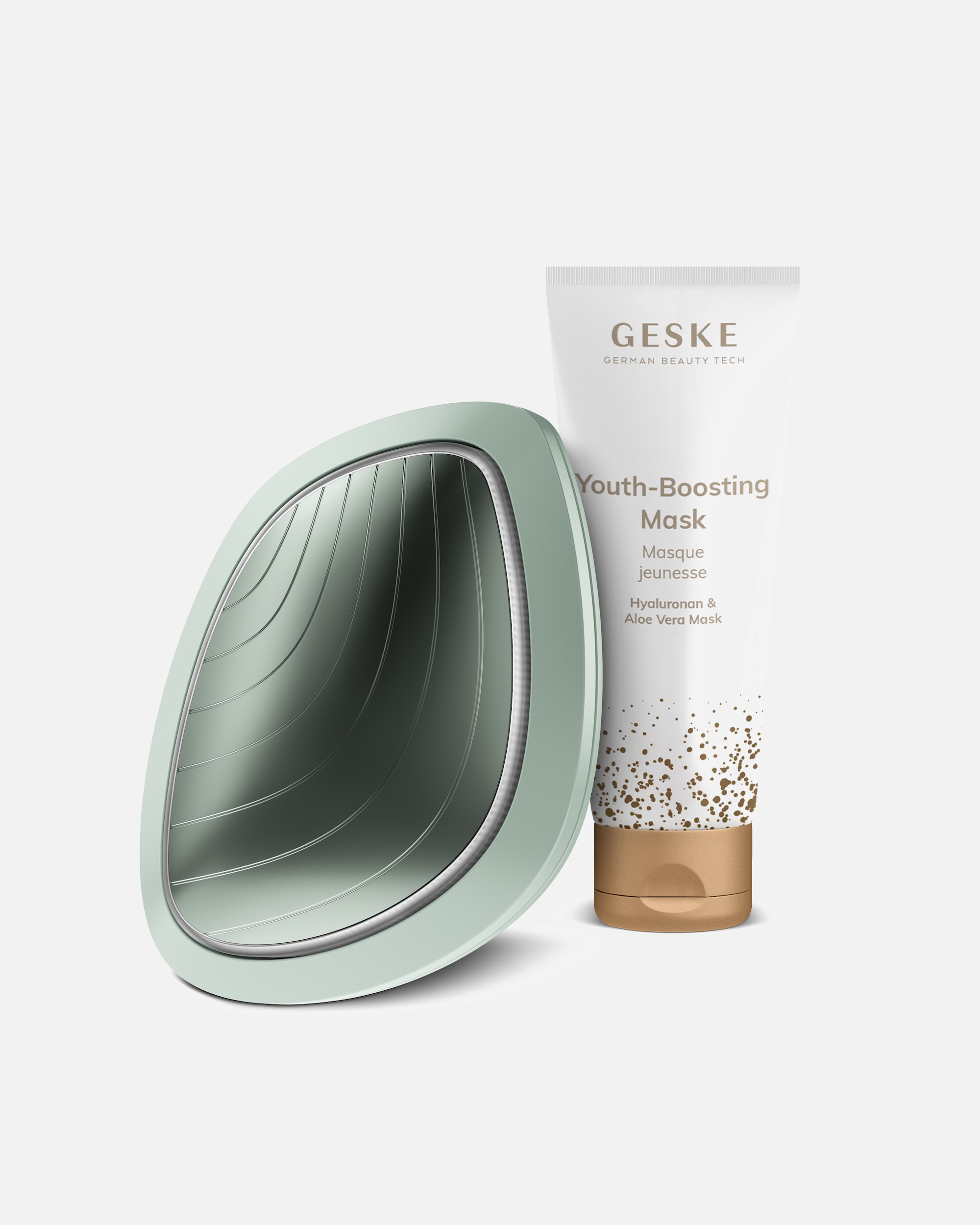 Gesichtspflegeset für Unisex GESKE Sonic Warm & Cool Mask | 9 in 1 | Farbe: Green + Gratis Kosmetik Green