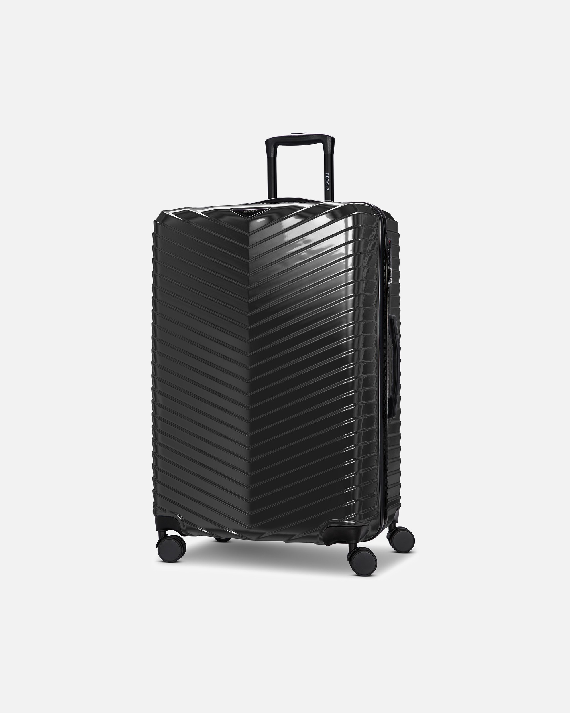 Koffer für Männlich Redolz Essentials 18 4 Rollen Trolley 76 cm mit Dehnfalte metallic-black shiny