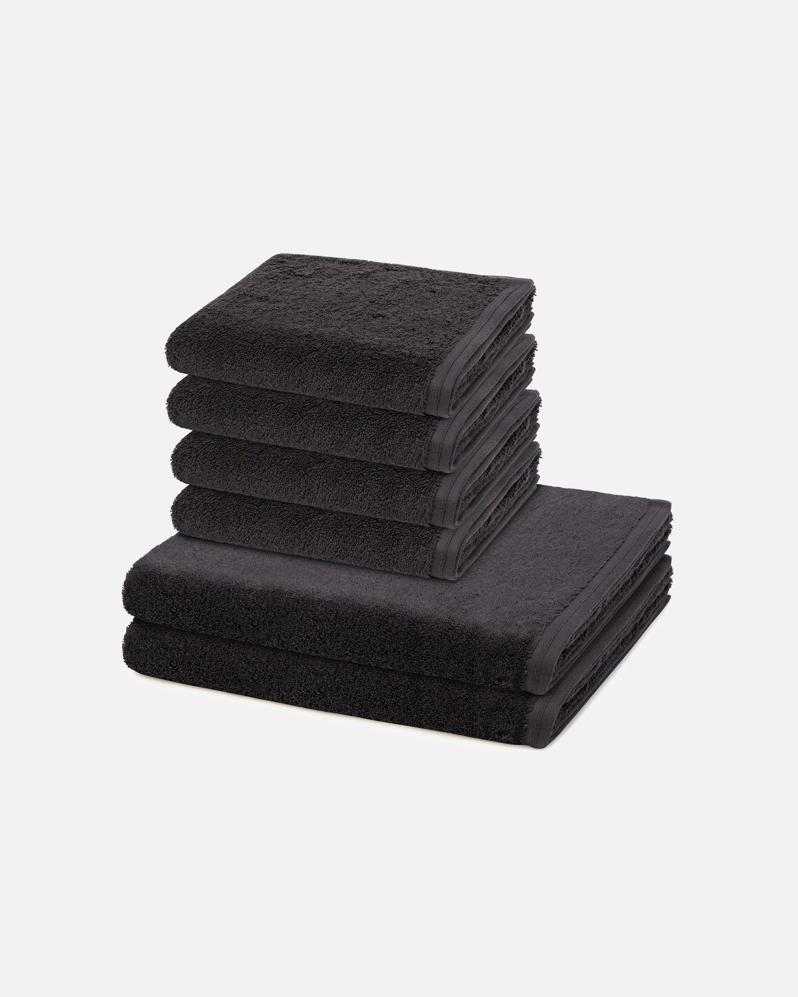 Handtuch für Unisex Vossen Vegan Life 6-teilig Handtuch-Set Anthrazit