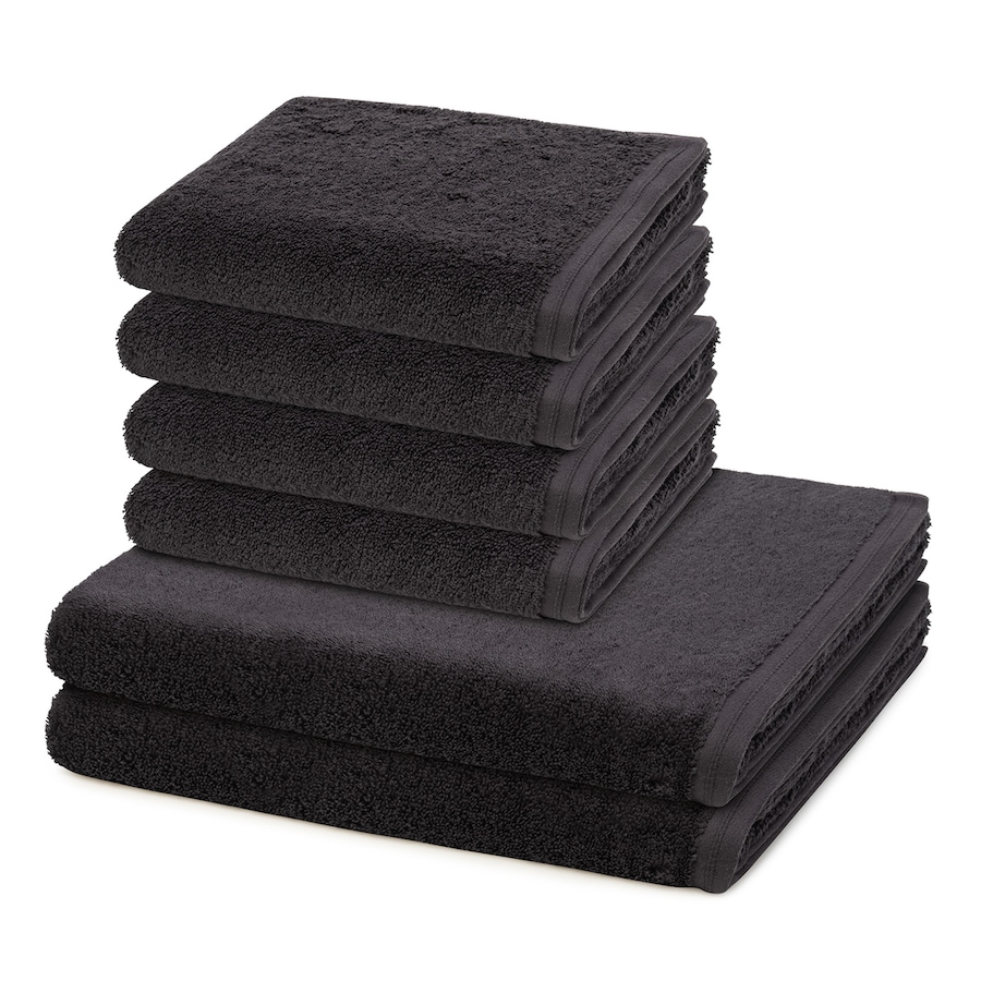 Vossen Vegan Life 6-teilig Handtuch-Set Anthrazit Schwarz