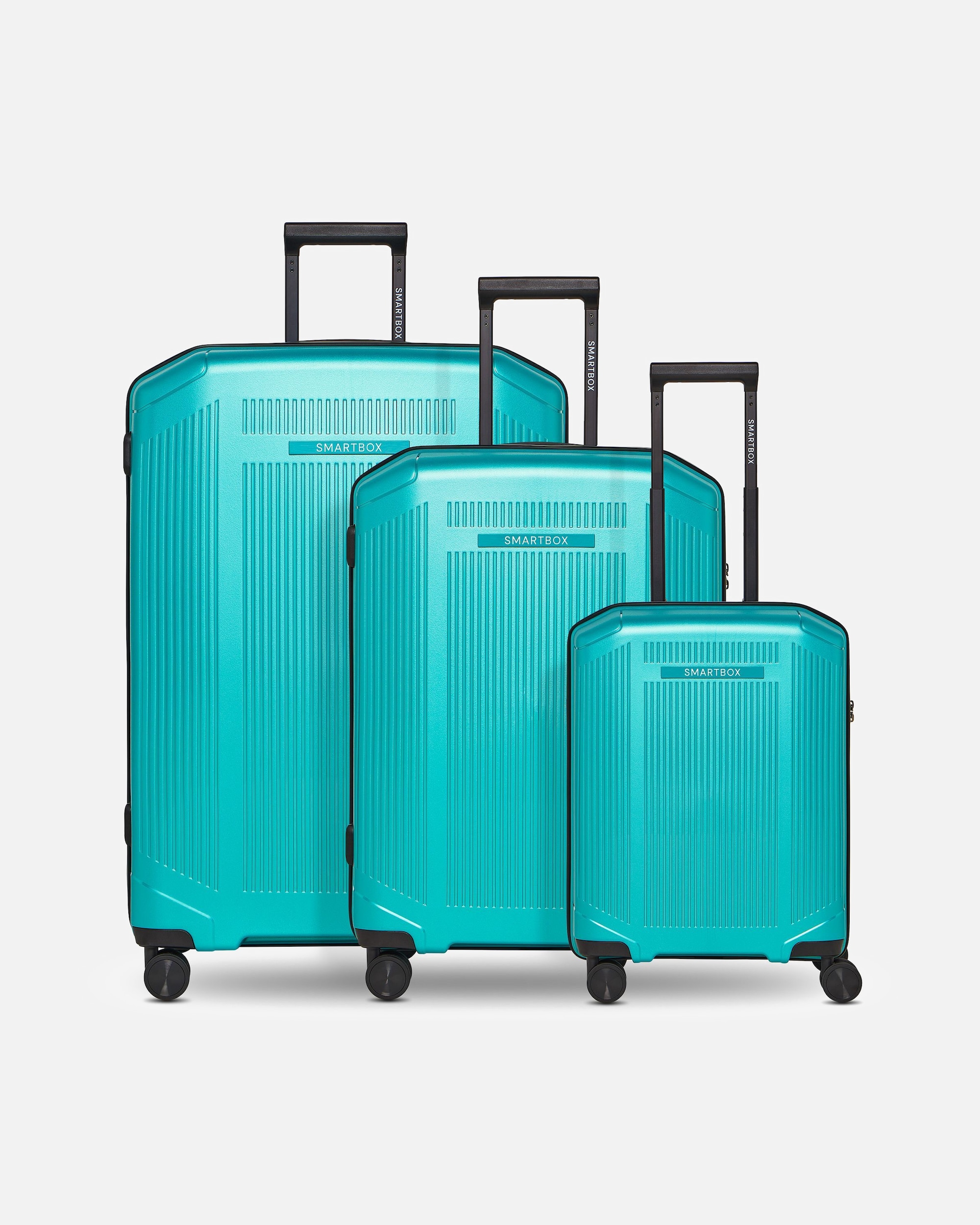Koffer für Männlich Smartbox Default Brand Line Edition 02 4 Rollen Kofferset 3-teilig teal metallic