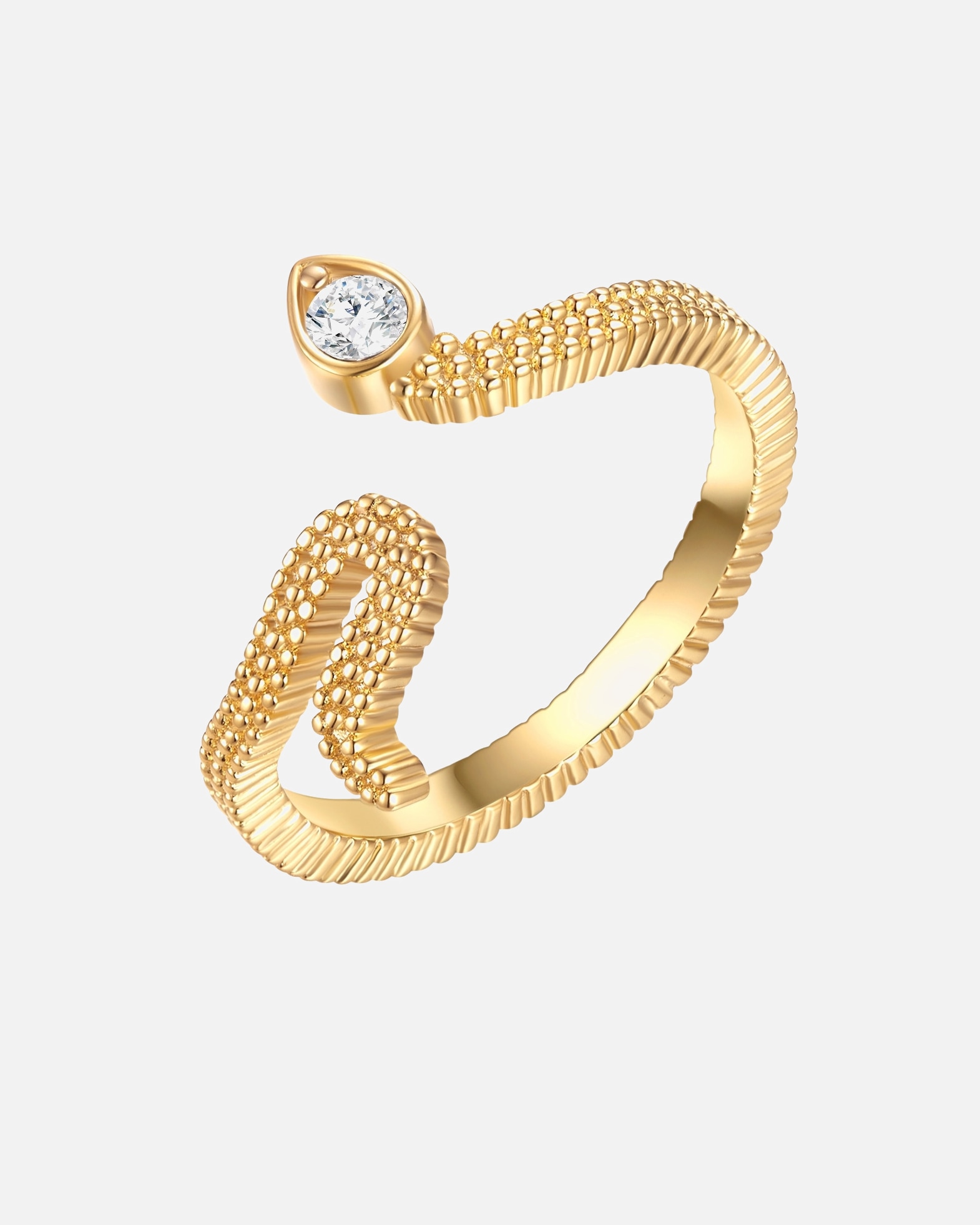 Ring für Weiblich Lulu & Jane Ring Schlange aus Metall in Gelbgold mit verziert mit Kristallen von Swarovski® 54