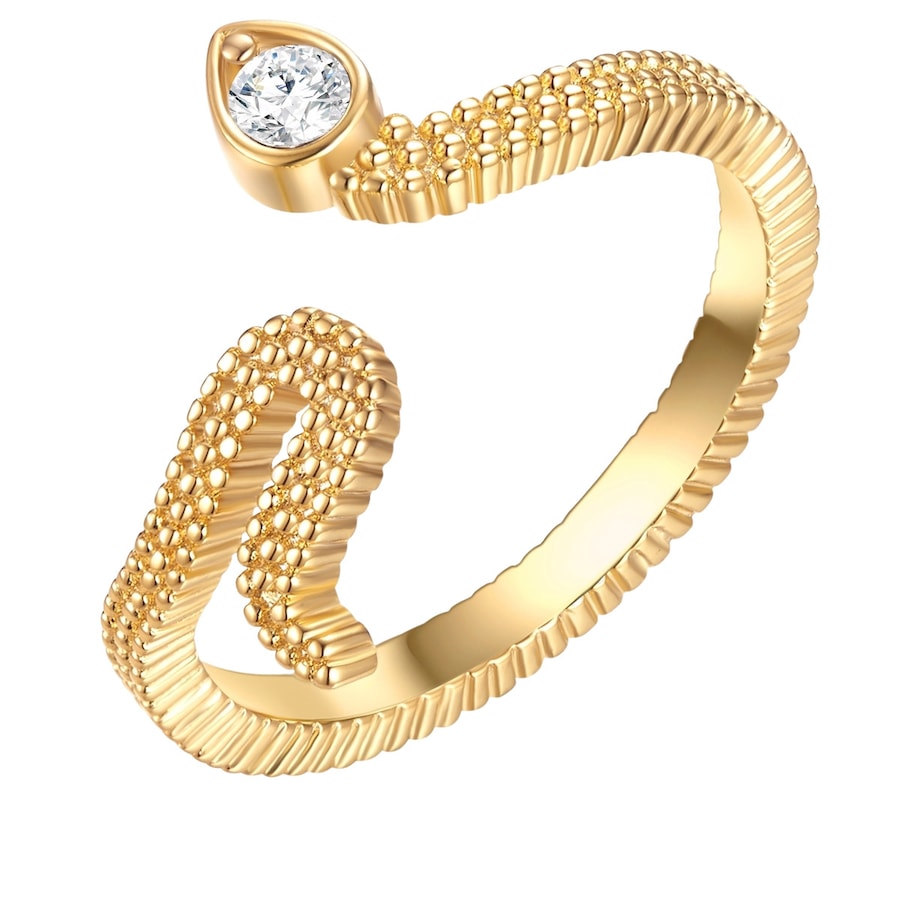 Lulu & Jane Ring Schlange aus Metall in Gelbgold mit verziert Kristallen von Swarovski 54 Damen