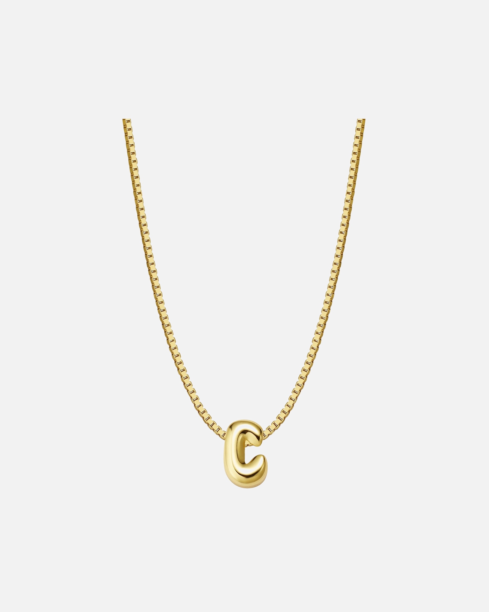Halskette für Weiblich Glanzstücke München Halskette Buchstabe C aus Sterling Silber in gelbgold 40,0 cm Basiskette + 5,0 cm Verlängerung