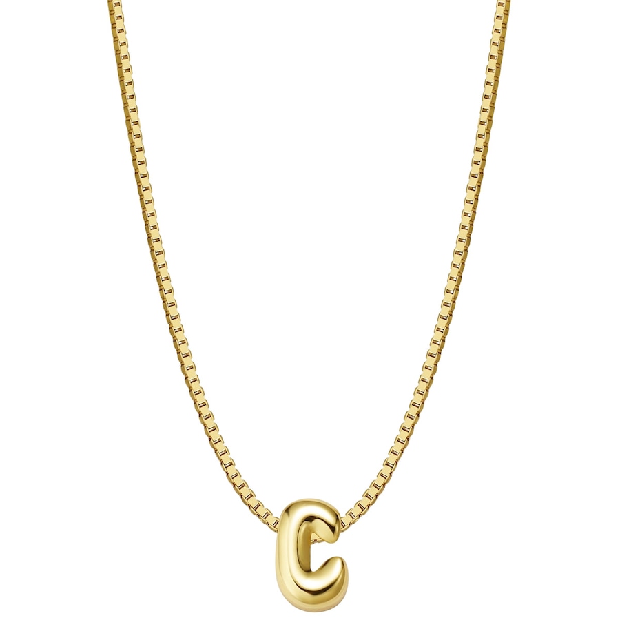 Glanzstücke München Halskette Buchstabe C aus Sterling Silber in gelbgold 40,0 cm Basiskette + 5,0 Verlängerung Damen