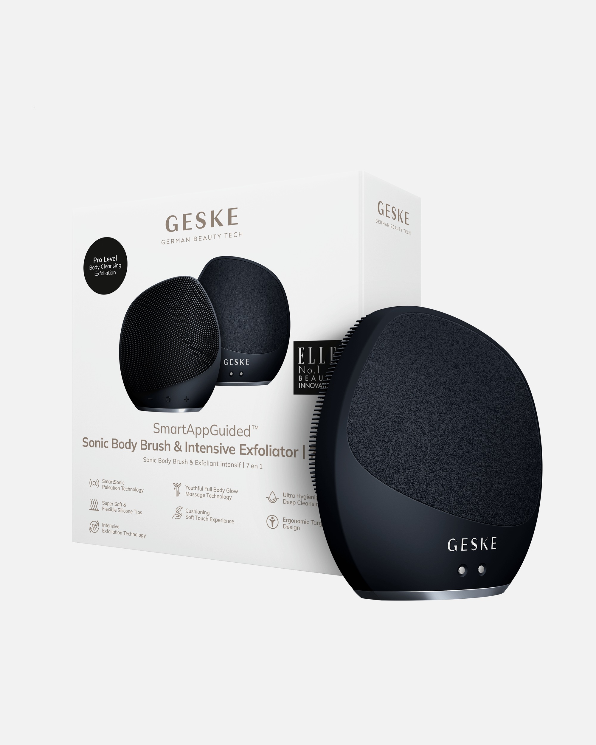Multifunktionsgerät für Unisex GESKE GESKE Sonic Body Brush & Intensive Exfoliator | 7 in 1 Black