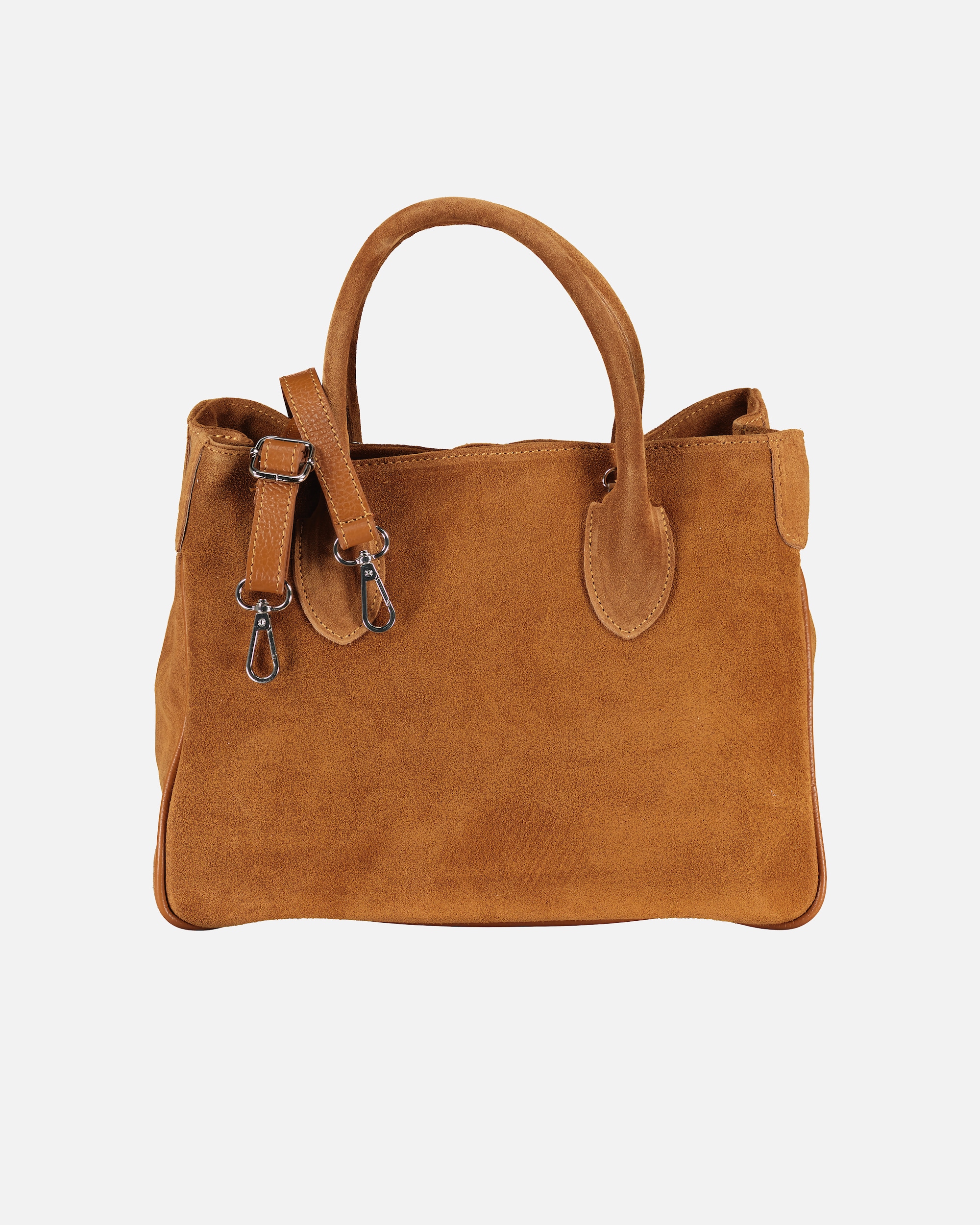 Handtasche für Weiblich Hausfelder Manufaktur Handtasche Velours Hellbraun