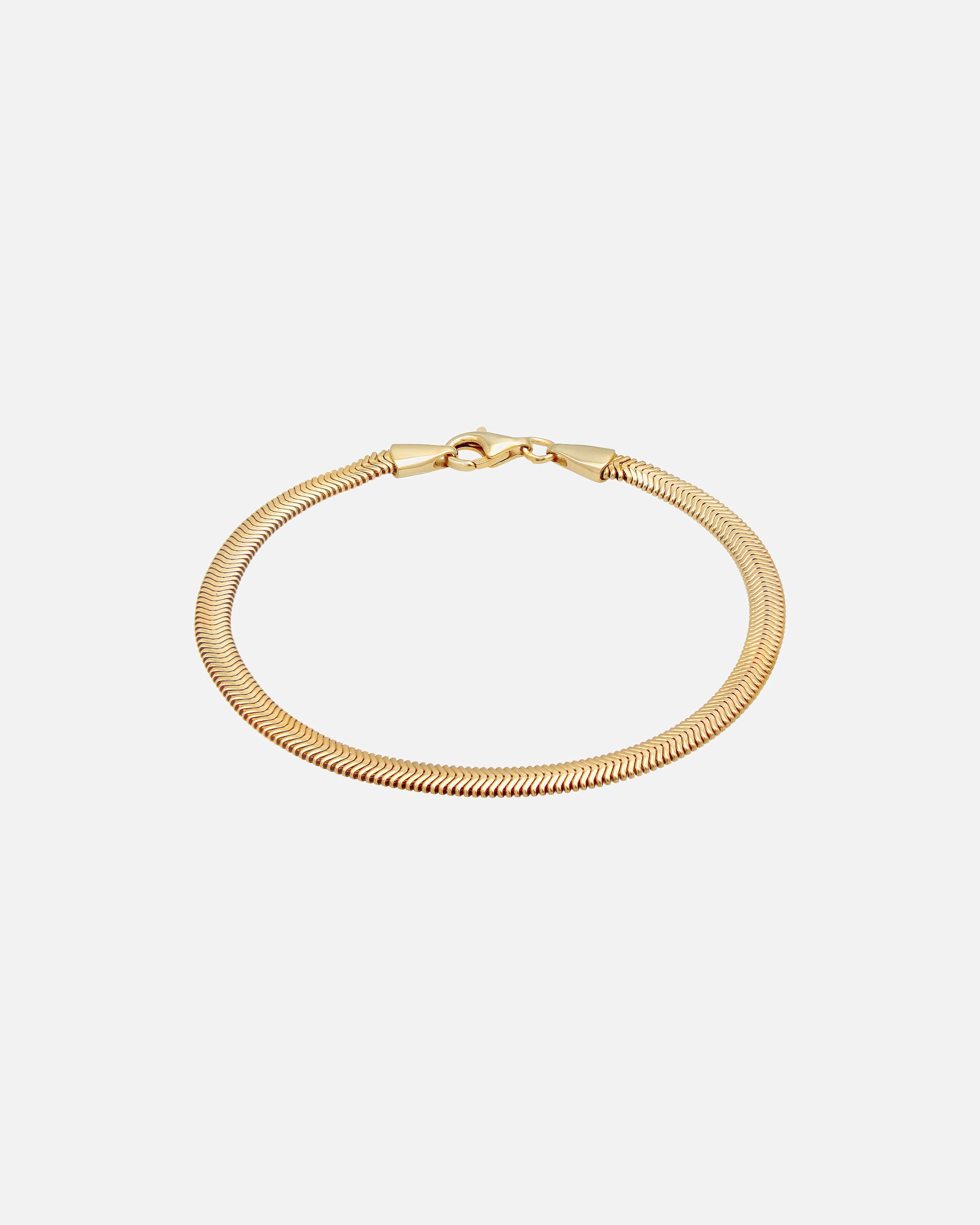 Armband für Männlich KUZZOI Flach Elegant Schlangenkette Fischgräte 925 Silber 21