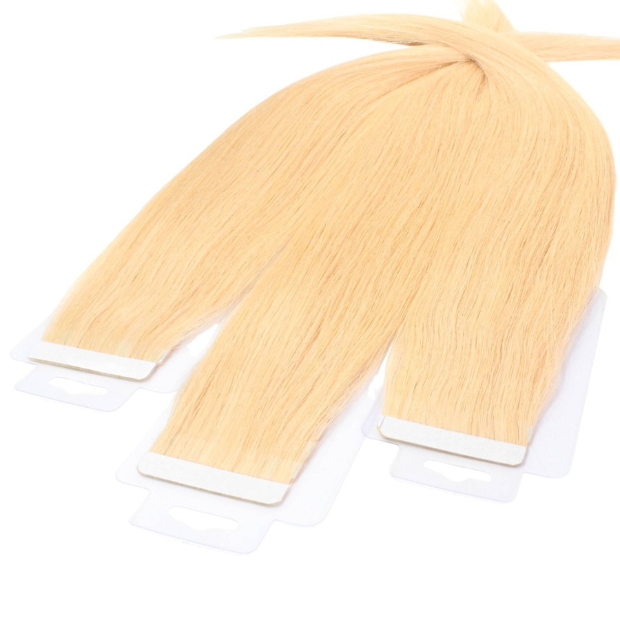hair2heart Tape Extensions Echthaar #9/0 Lichtblond 60cm Nude Damen