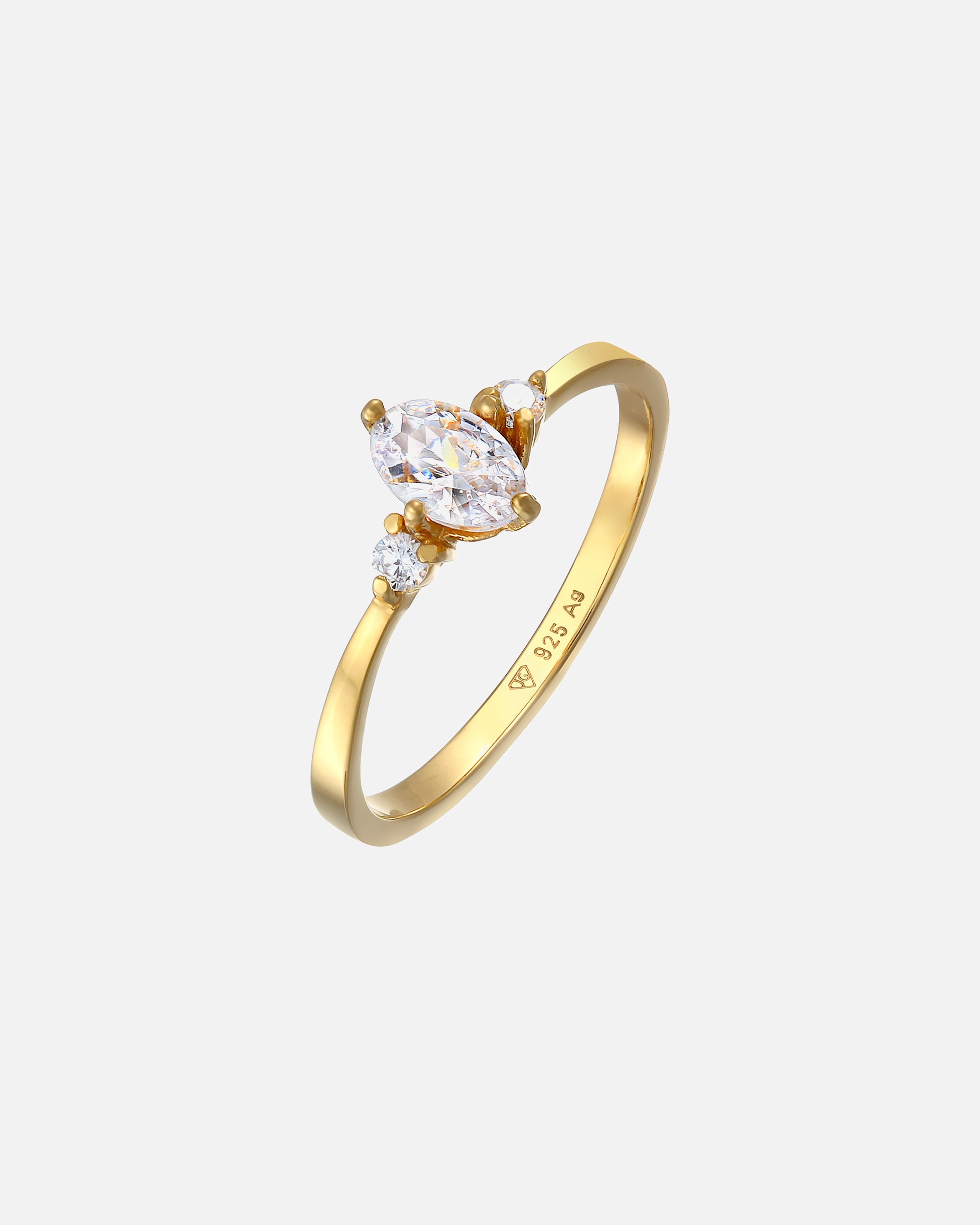 Ring für Weiblich Elli Zirkonia Oval Verlobung 925 Silber 58