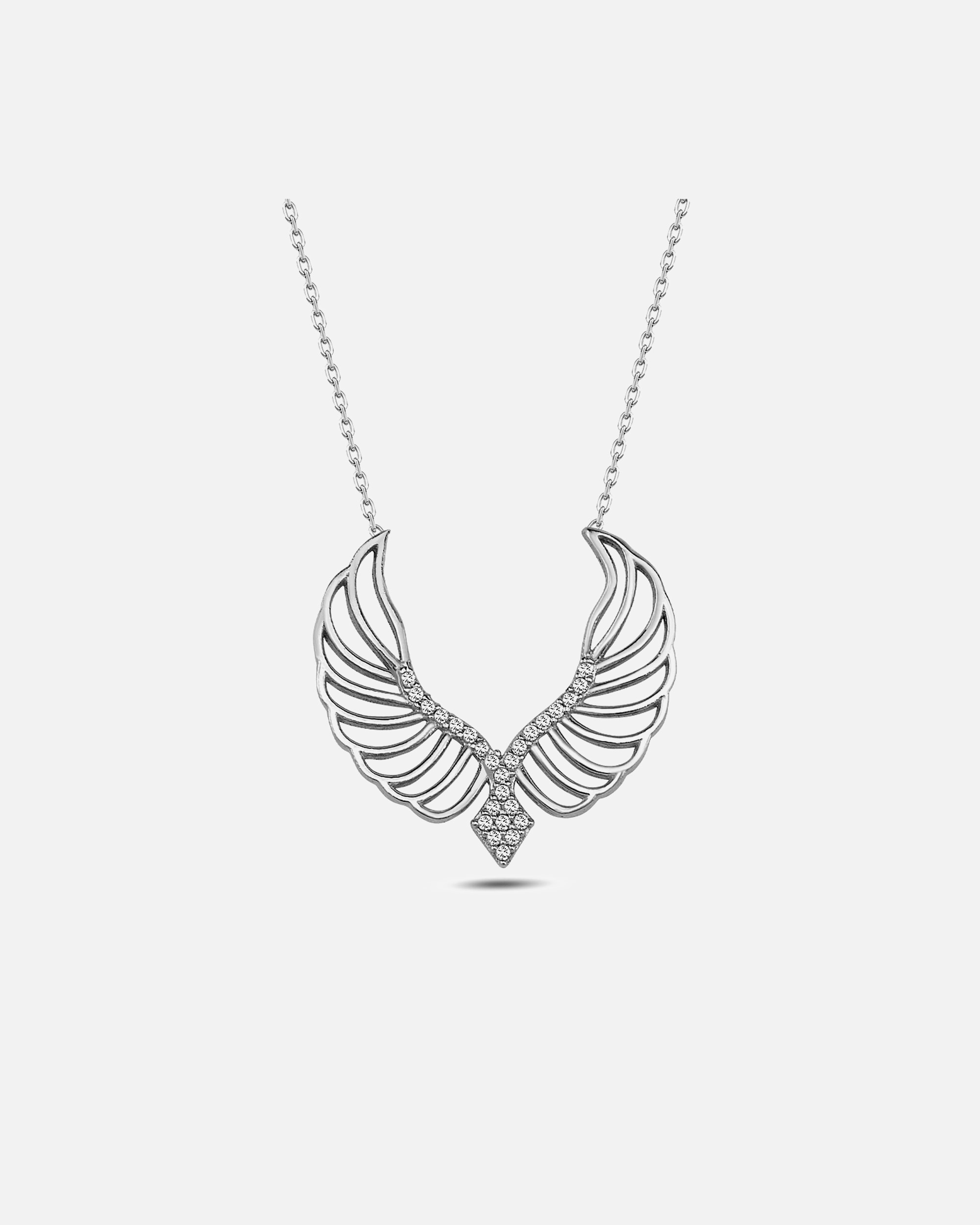 Halskette für Weiblich dKeniz Anhänger mit Kette 925/- Sterling Silber Zirkonia weiß 42 cm + 3cm