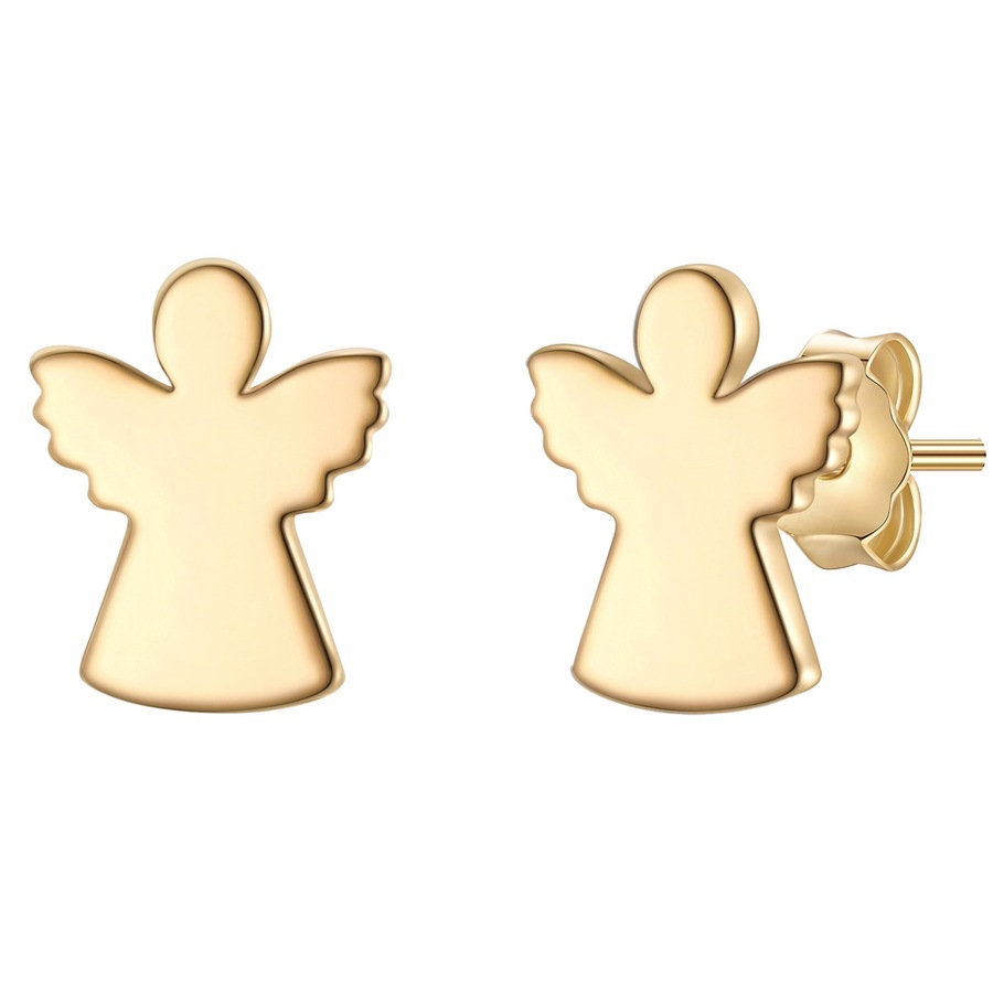 Glanzstücke München Ohrstecker Engel aus Sterling Silber in gelbgold 7,9 mm Damen