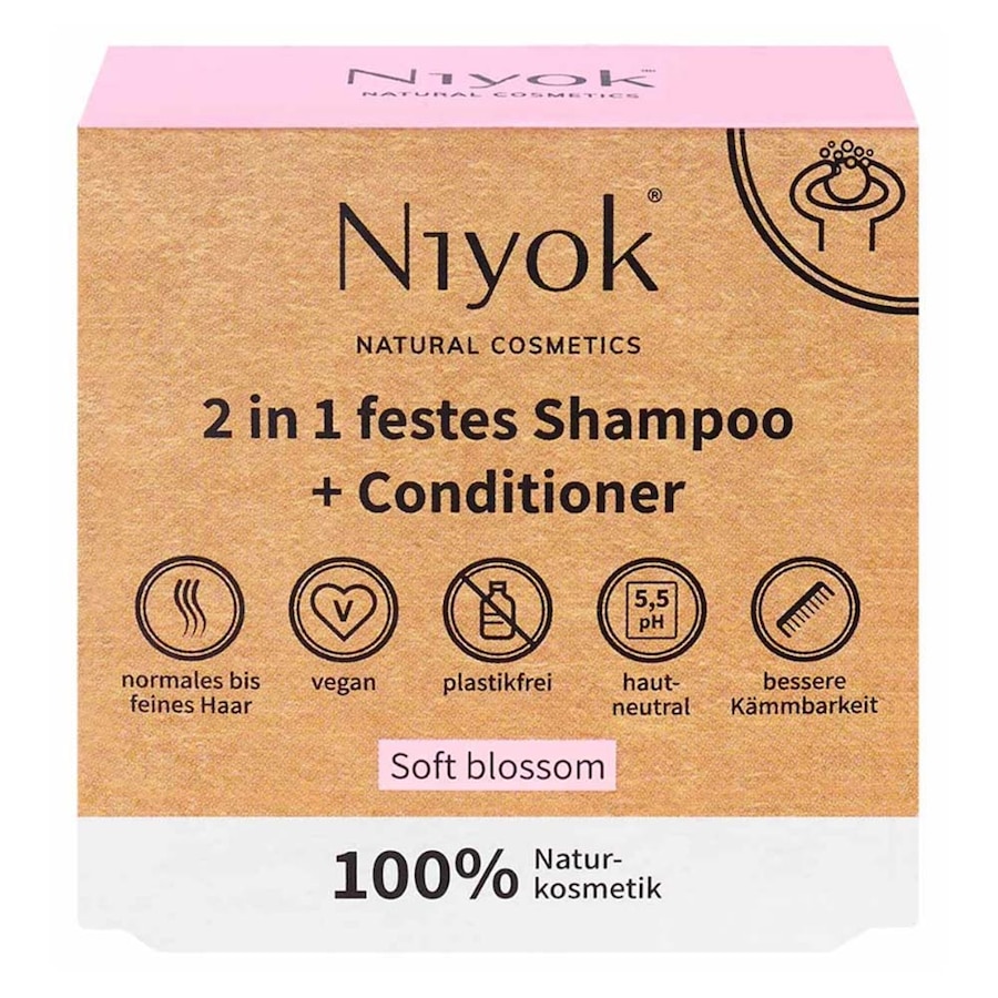 Niyok 2in1 festes Shampoo+Conditioner - Soft blossom 80 g