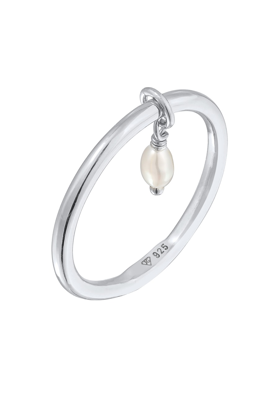 Elli Ring Bandring Stapelring Perle Basic 925 56 Damen