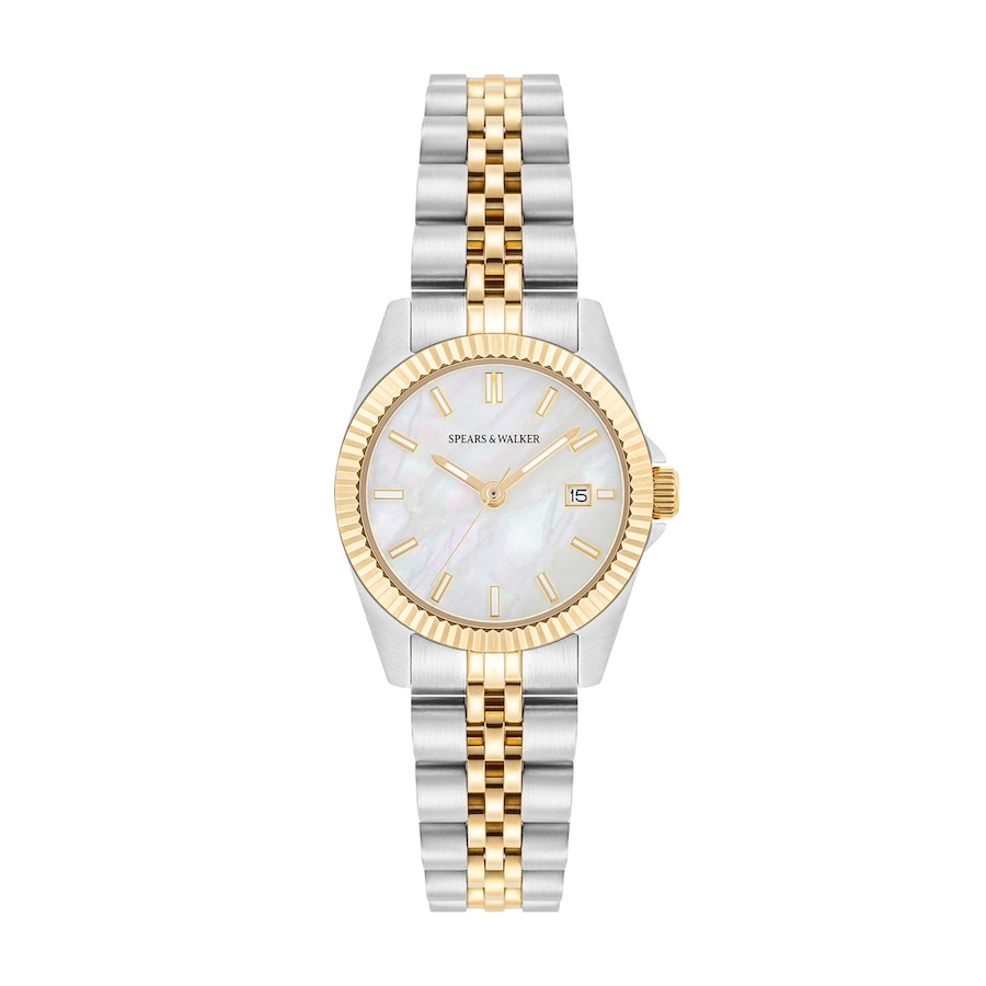 Spears & Walker Armband-Uhr aus Edelstahl in silber/gelbgold 42,0 mm Damen