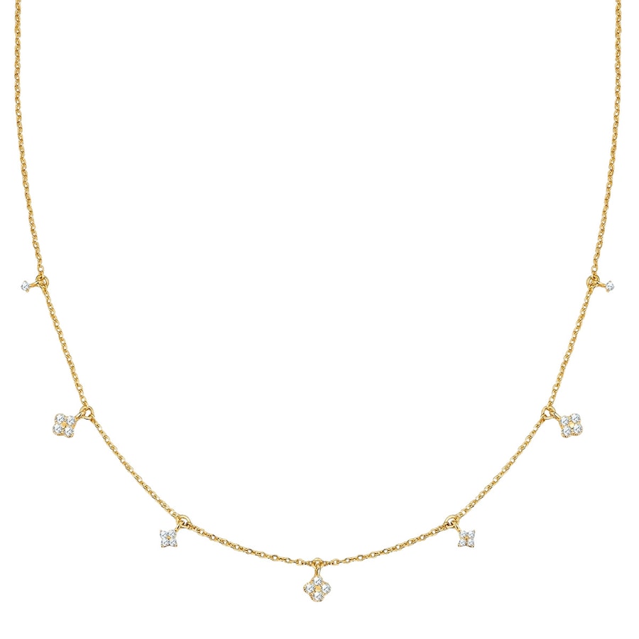 Glanzstücke München Halskette aus Sterling Silber in gelbgold mit Zirkonia 40,0 cm Basiskette + 5,0 Verlängerung Damen