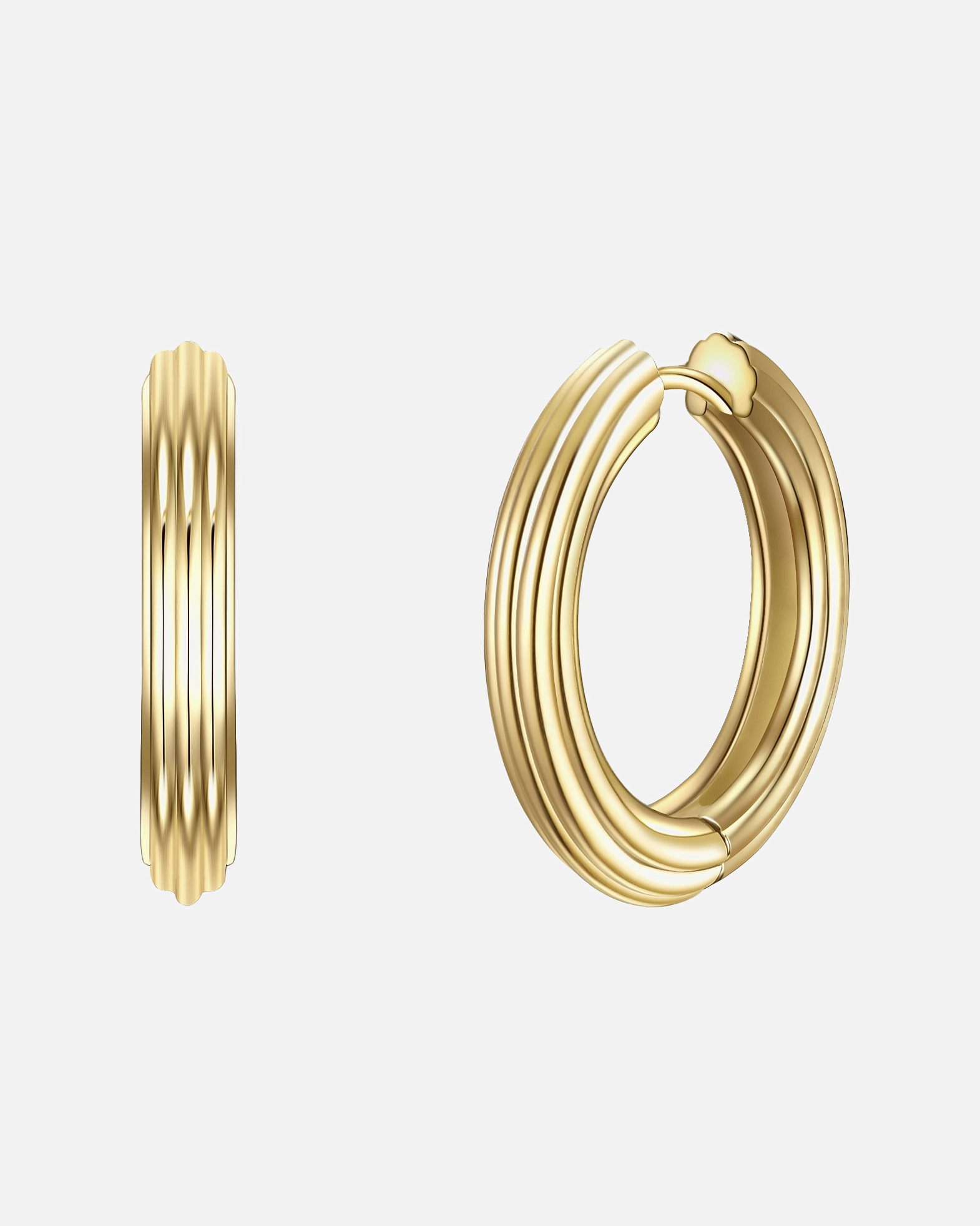 Ohrringe für Weiblich Glanzstücke München Creolen Sterling Silber in Gelbgold 25,1 mm
