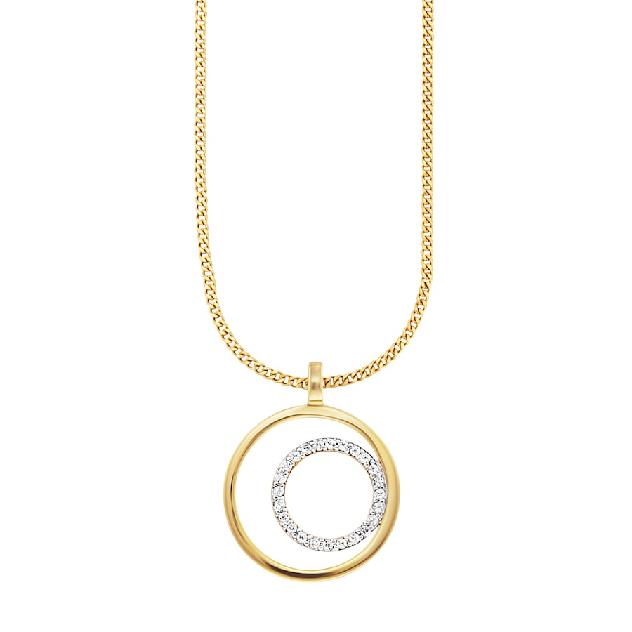 caï Anhänger mit Kette 925/- Sterling Silber Topas weiß 0,096ct. 42+3cm Damen