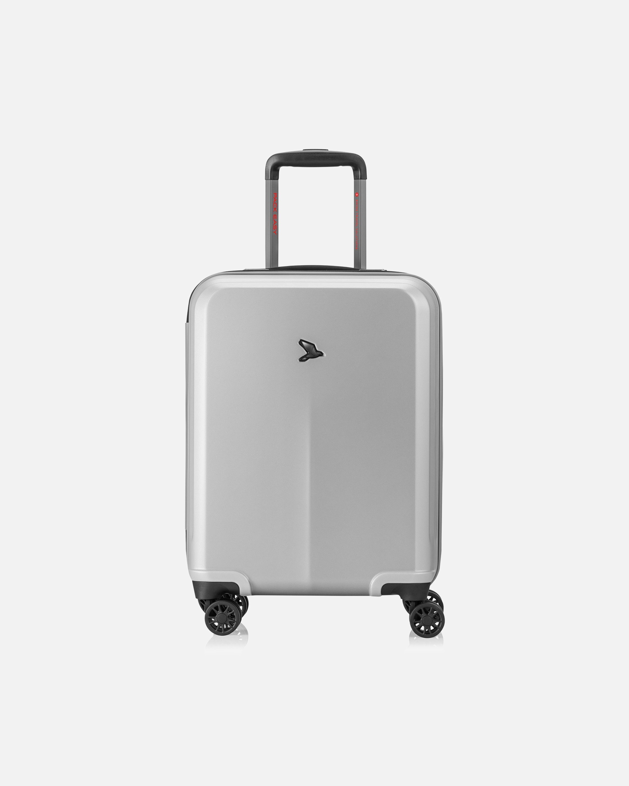 Handgepäckkoffer für Männlich Pack Easy Genius 4 Rollen Kabinentrolley S 54 cm silber