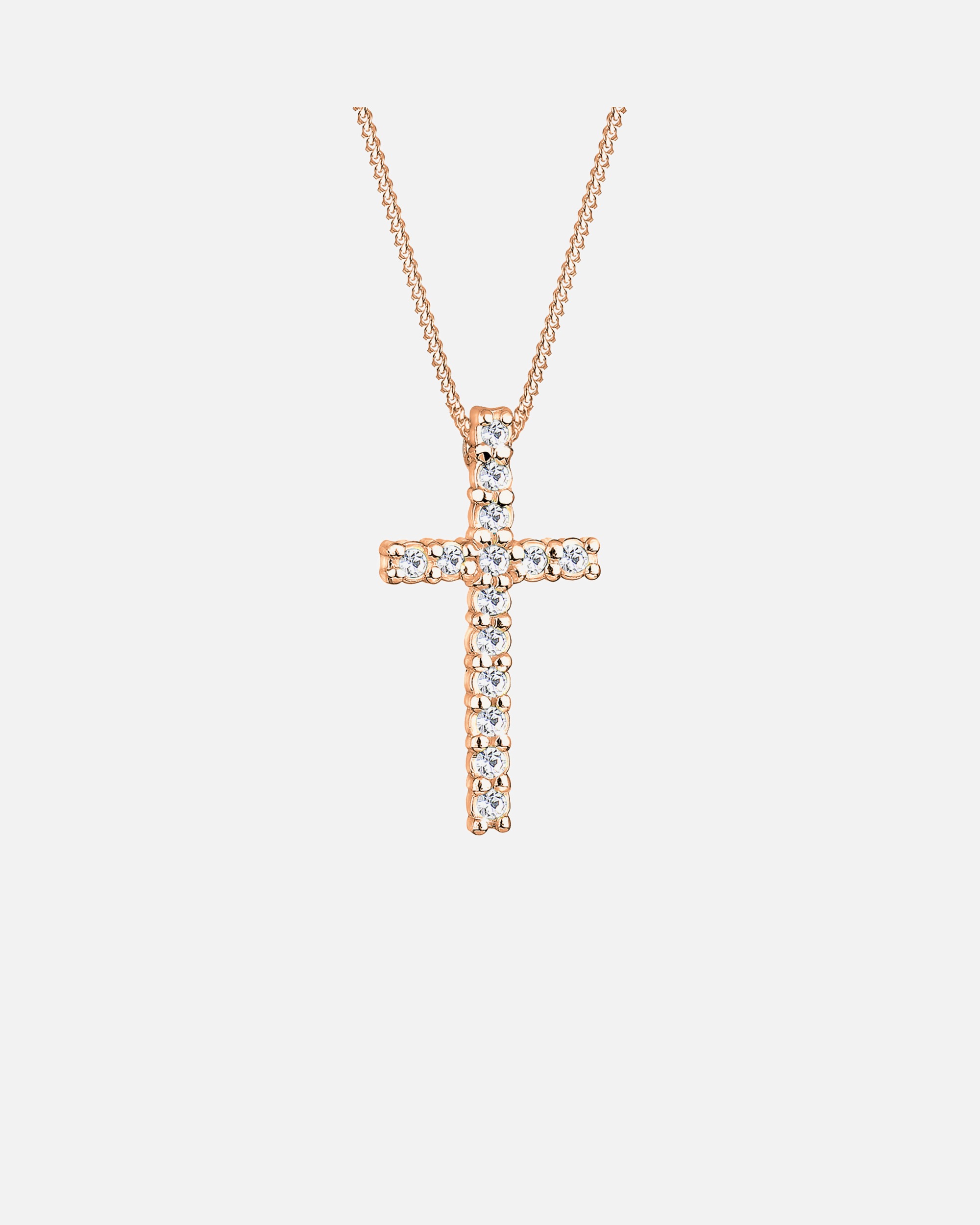 Halskette für Weiblich Elli Kreuz Weiß 925 Sterling Silber, mit Kristallen von Swarovski® 45