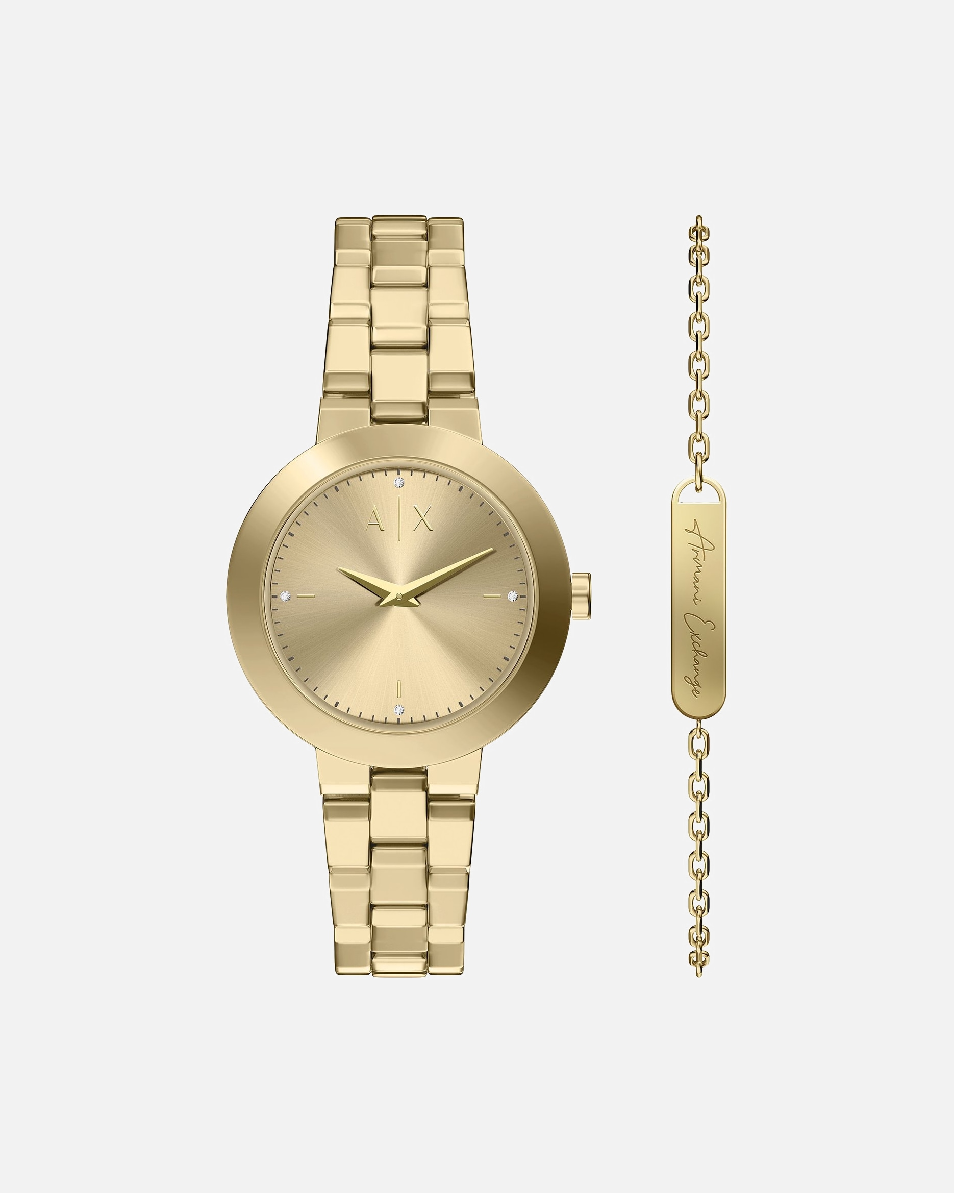 Uhr für Weiblich Armani Exchange Uhren-Set Edelstahl One Size